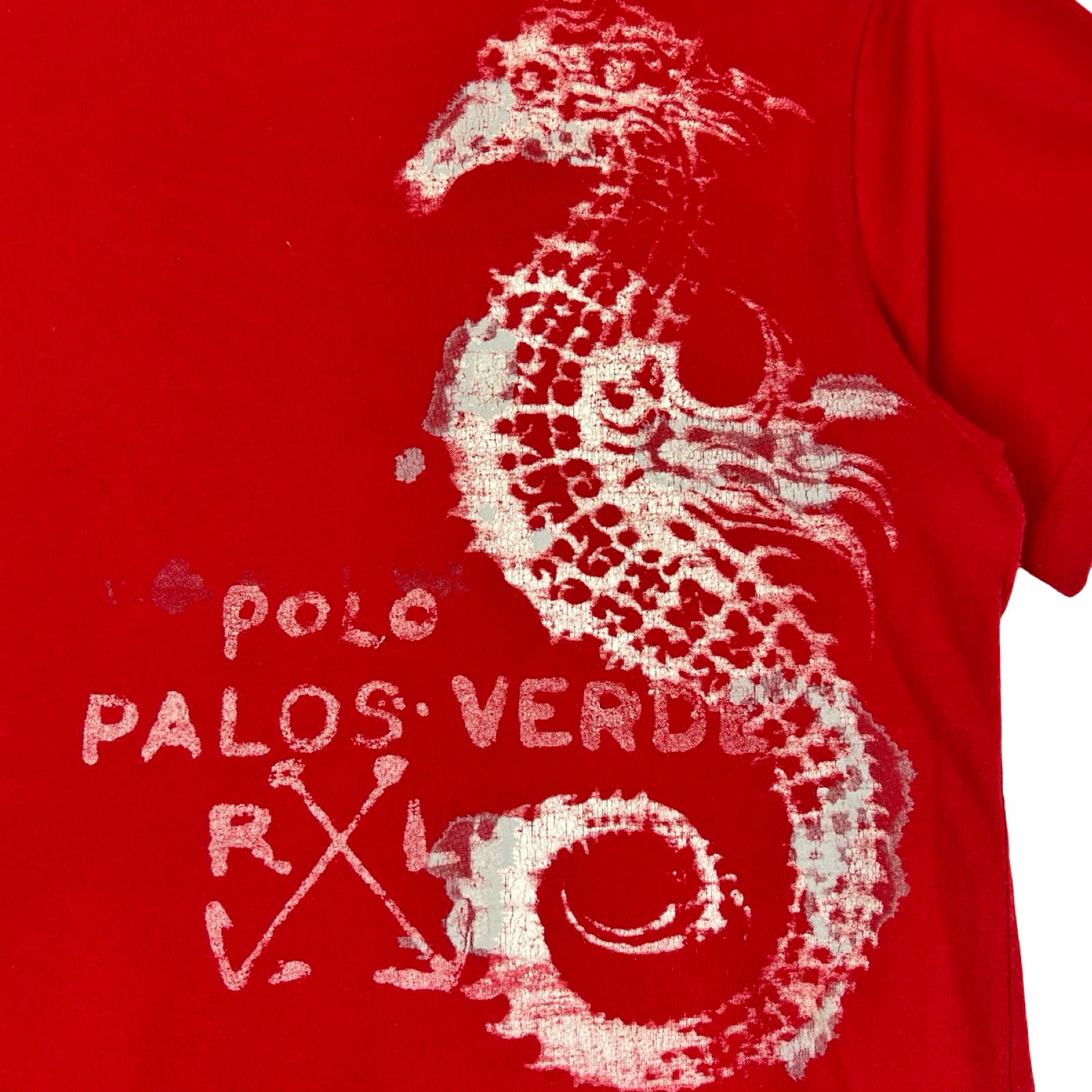 Vintage Polo Ralph Lauren Palos Verdes Seahorse Graphic T-Shirt Red