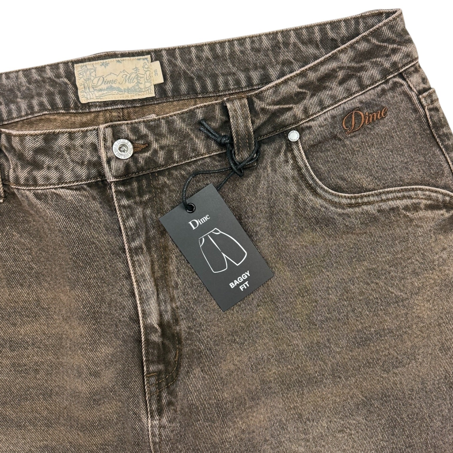 Dime MTL Baggy Denim Jeans Sandblasted Brown