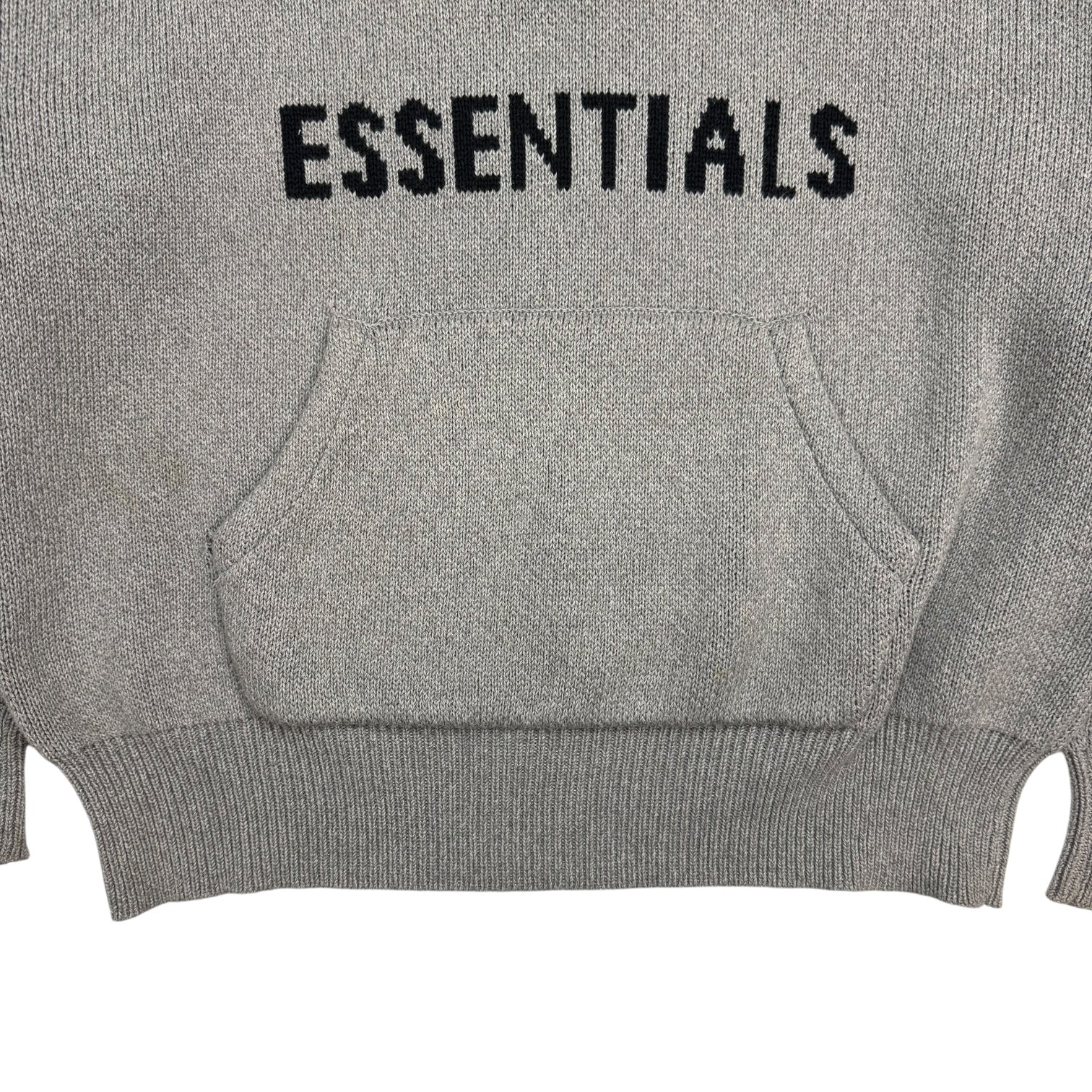 Fear Of God Essentials Knit Pullover Hoodie Dark Heather Oatmeal