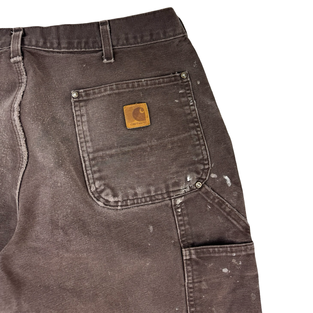Vintage Carhartt Paint Splattered Double Knee Bottoms Dark Chocolate