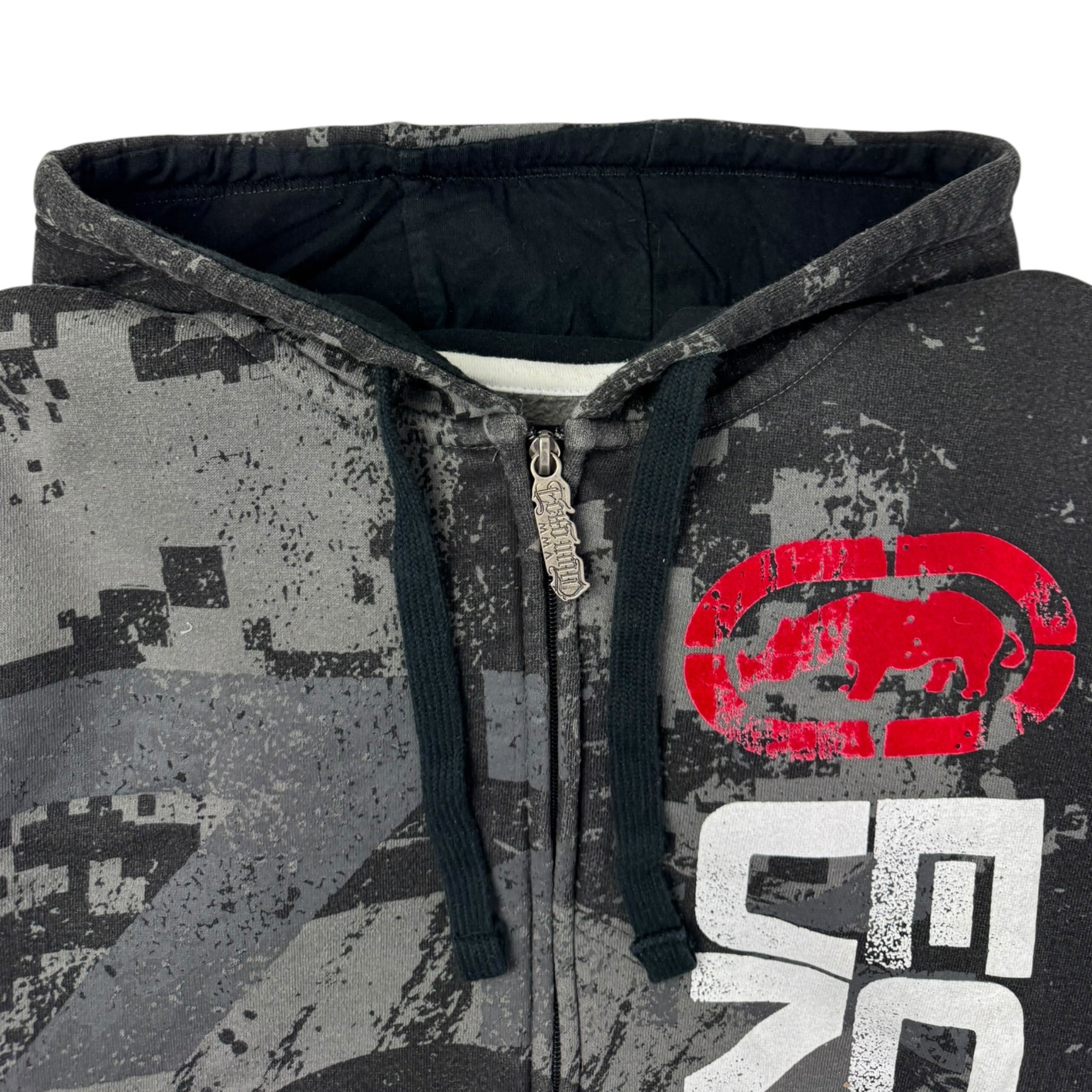 Vintage Eckō Unltd. Digi Camo Cyber Hoodie Grey