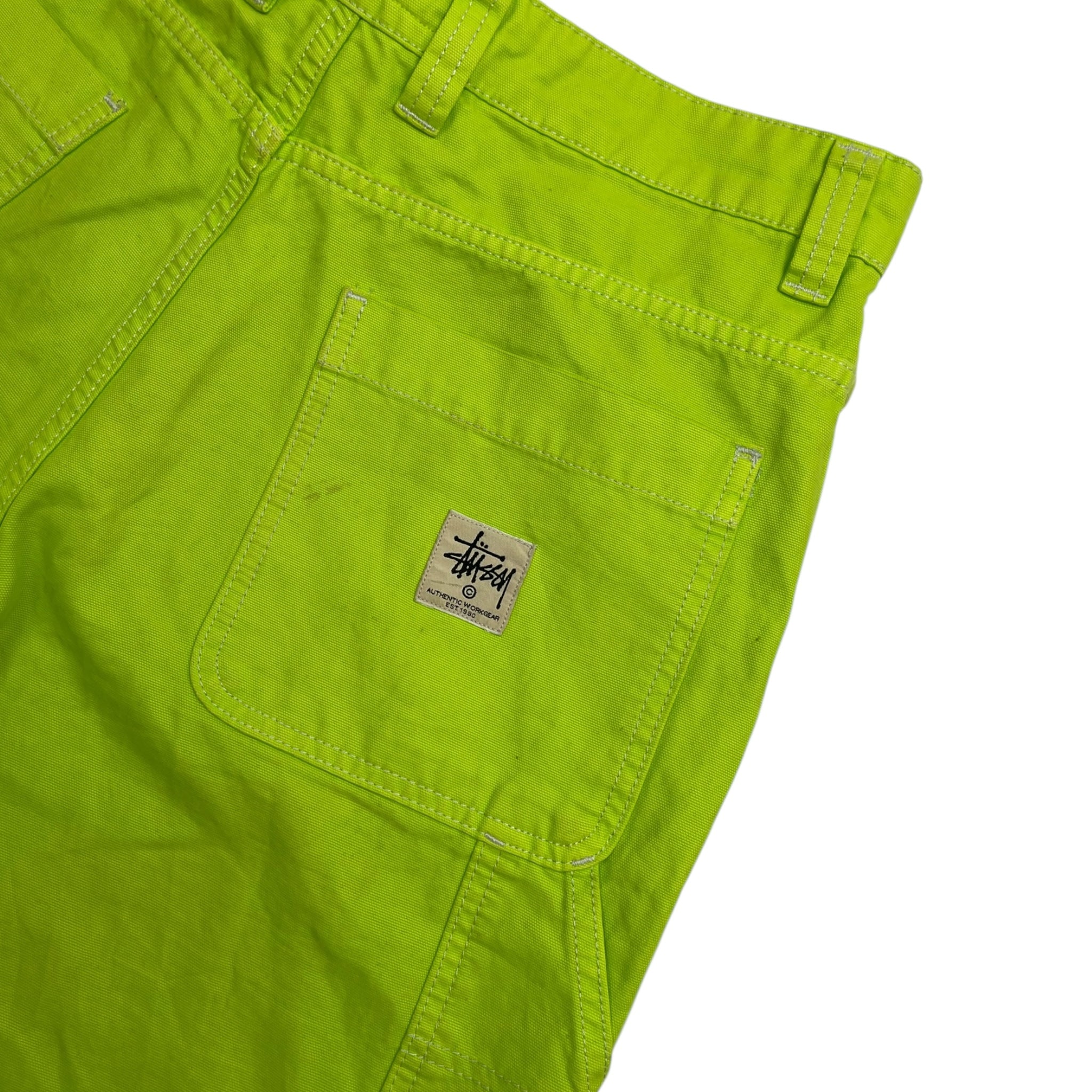 Stussy Dyed Canvas Work Pants Lime Highlighter