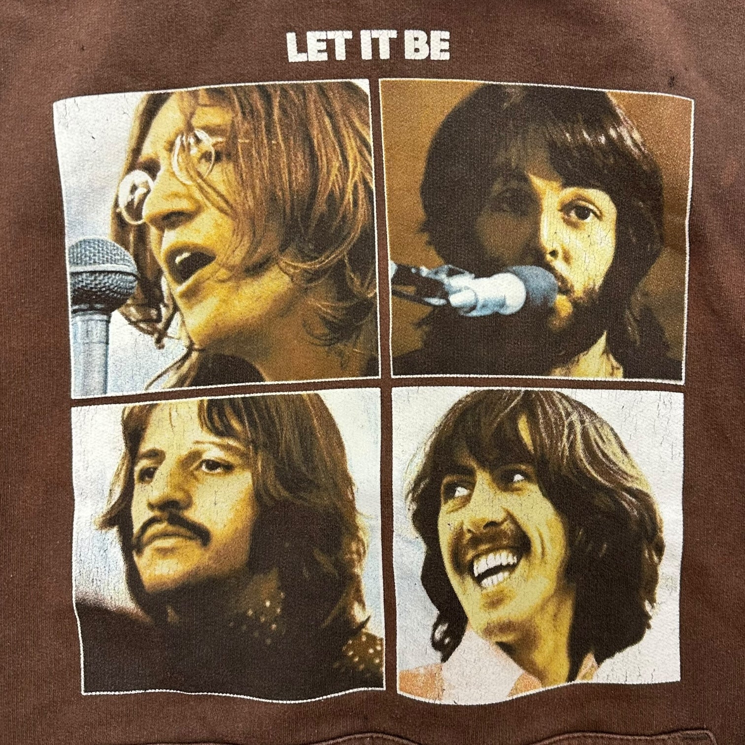 Vintage Beatles “Let It Be” Hoodie Brown