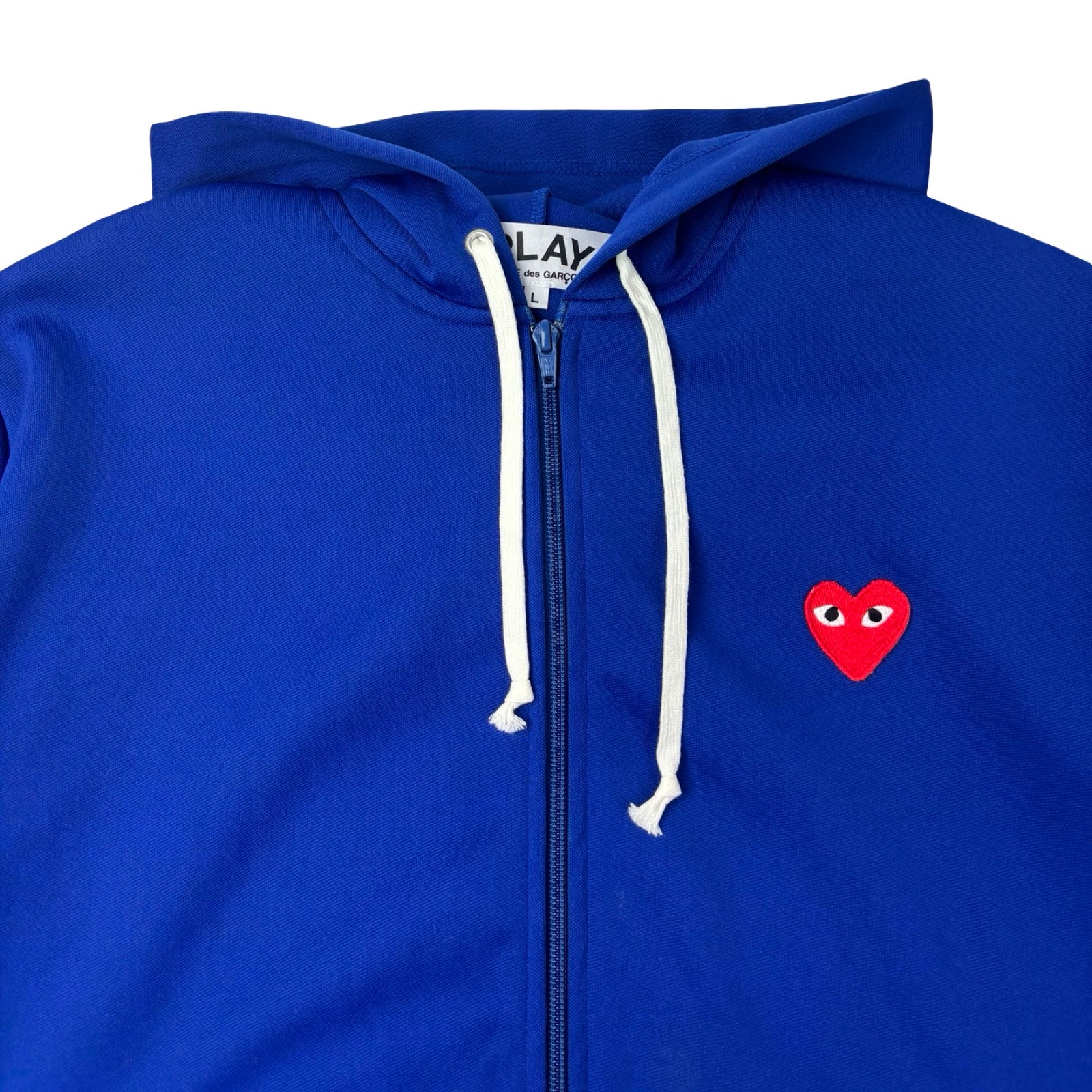 Comme des Garçons PLAY Full-Zip Hoodie Vibrant Blue