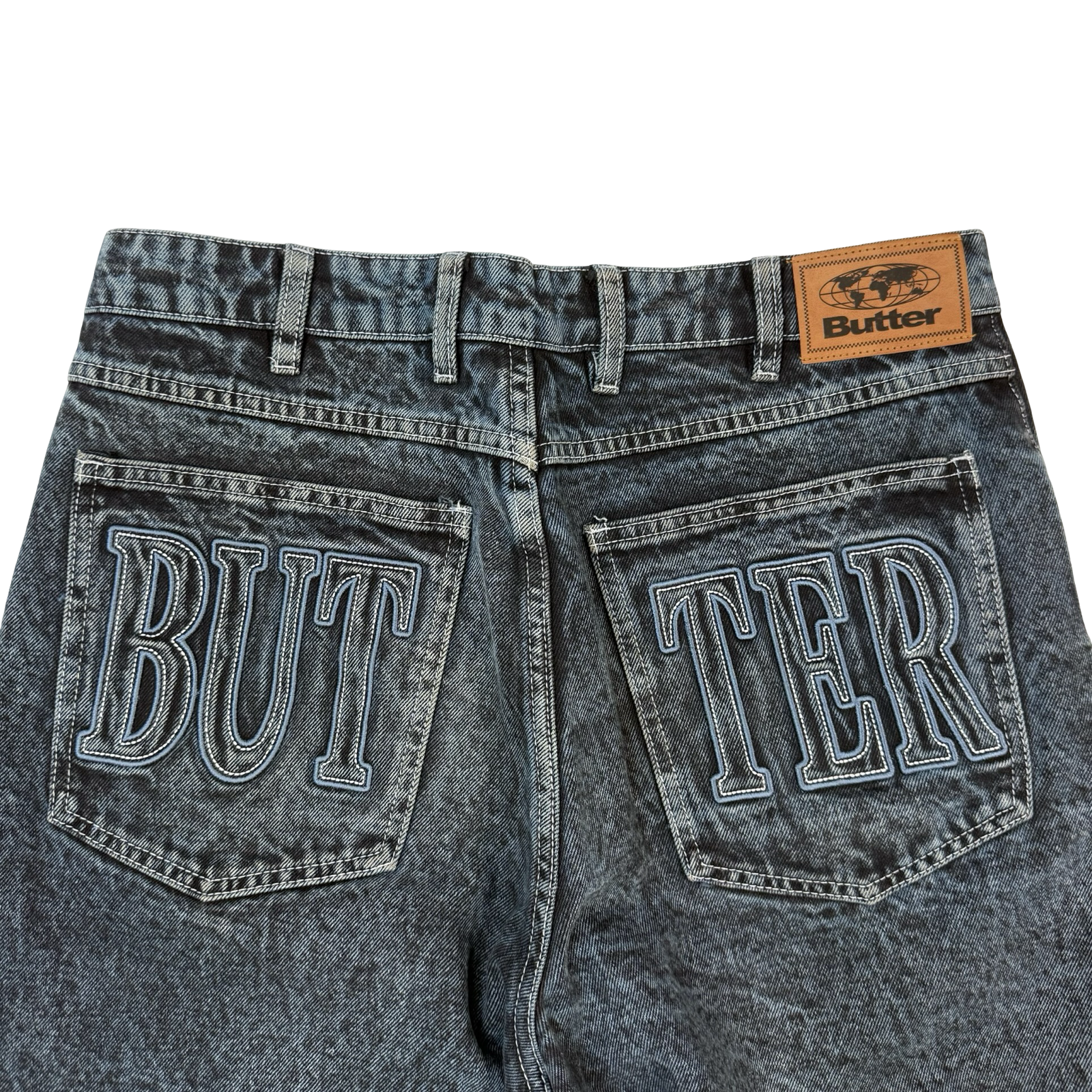 Butter Baggy Very Baggy Fit Denim Pants Indigo Acid Wash