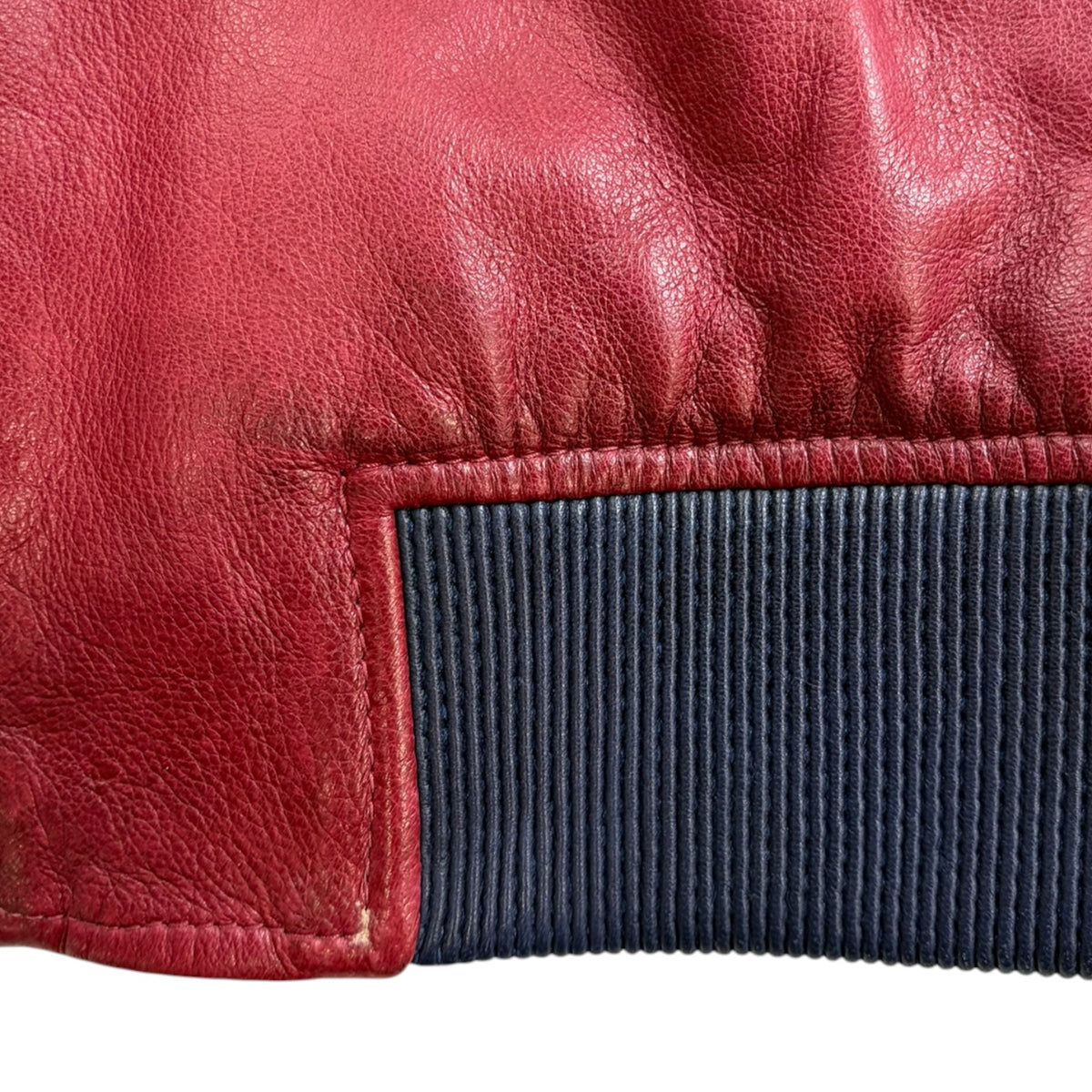 Dsquared2 Leather Bomber Jacket Red/Navy