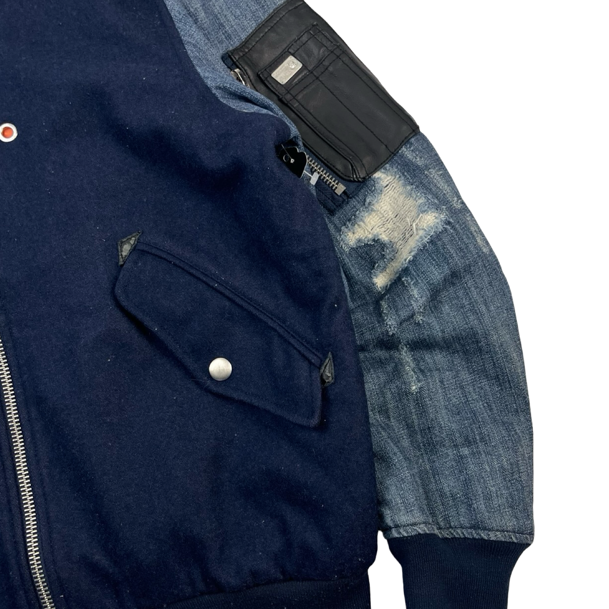 Diesel Wool-Blend MA-1 Varsity Bomber Jacket Dark Wash