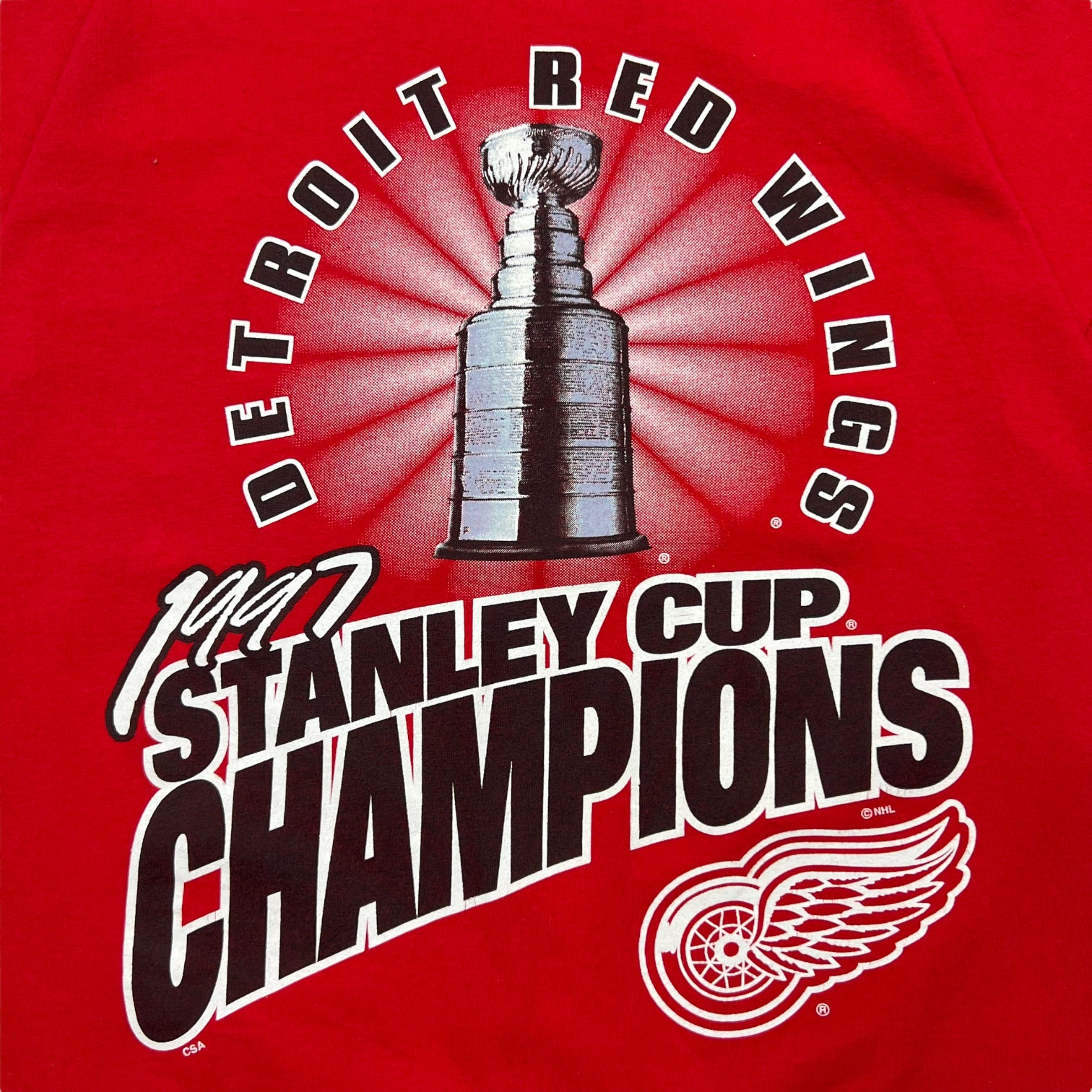 1997 Detroit Res Wings Stanley Cup Champs Tee