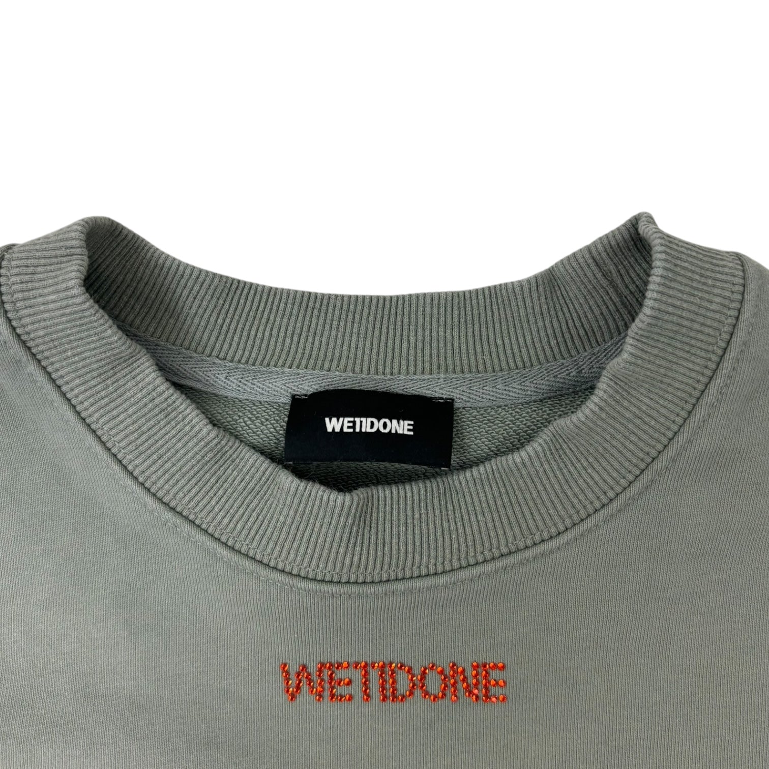 Welldone Rhinestone Logo Crewneck Moss Green