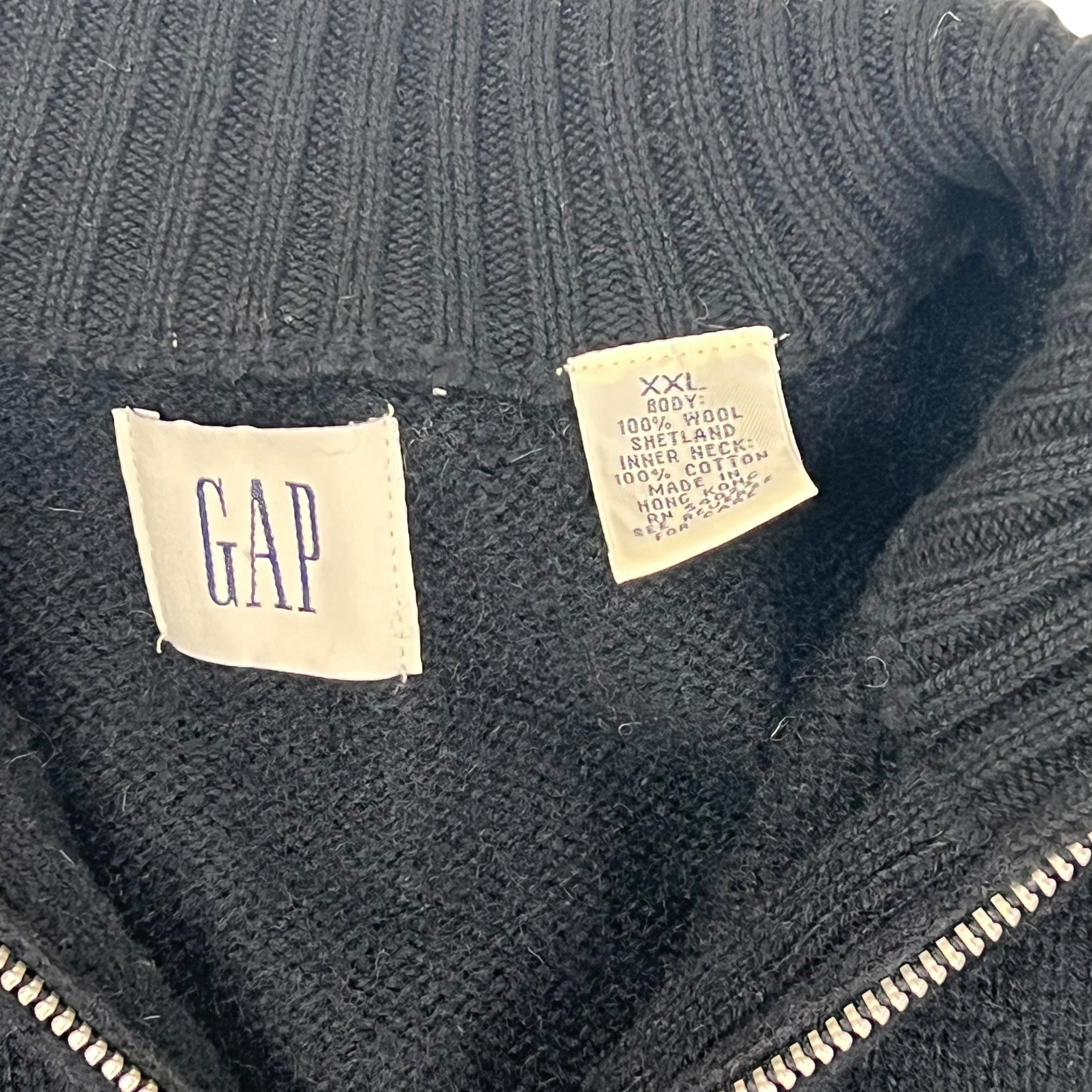 Vintage GAP Knit Quarter-Zip Black