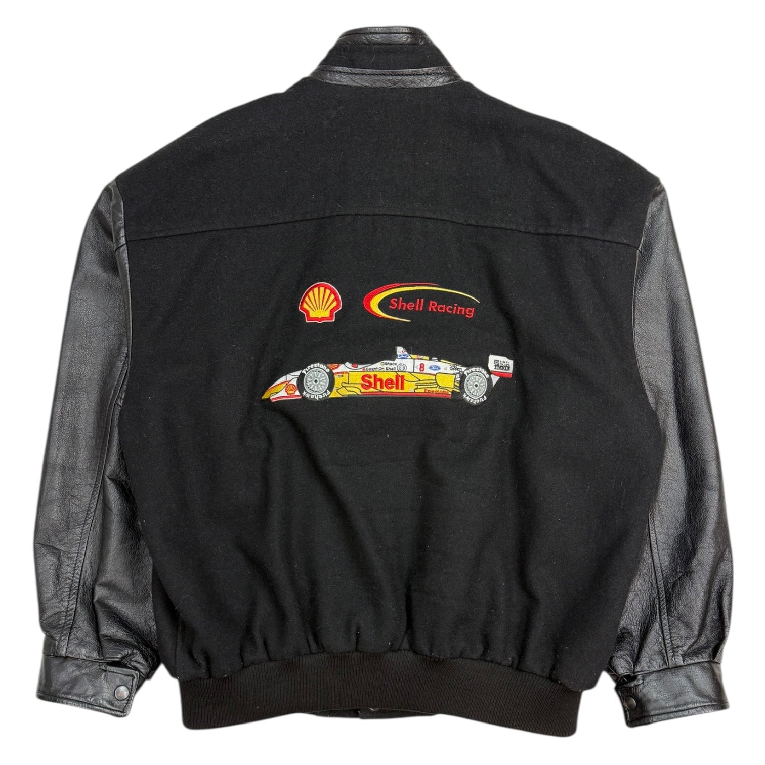 Vintage Shell Racing Varsity Jacket Black