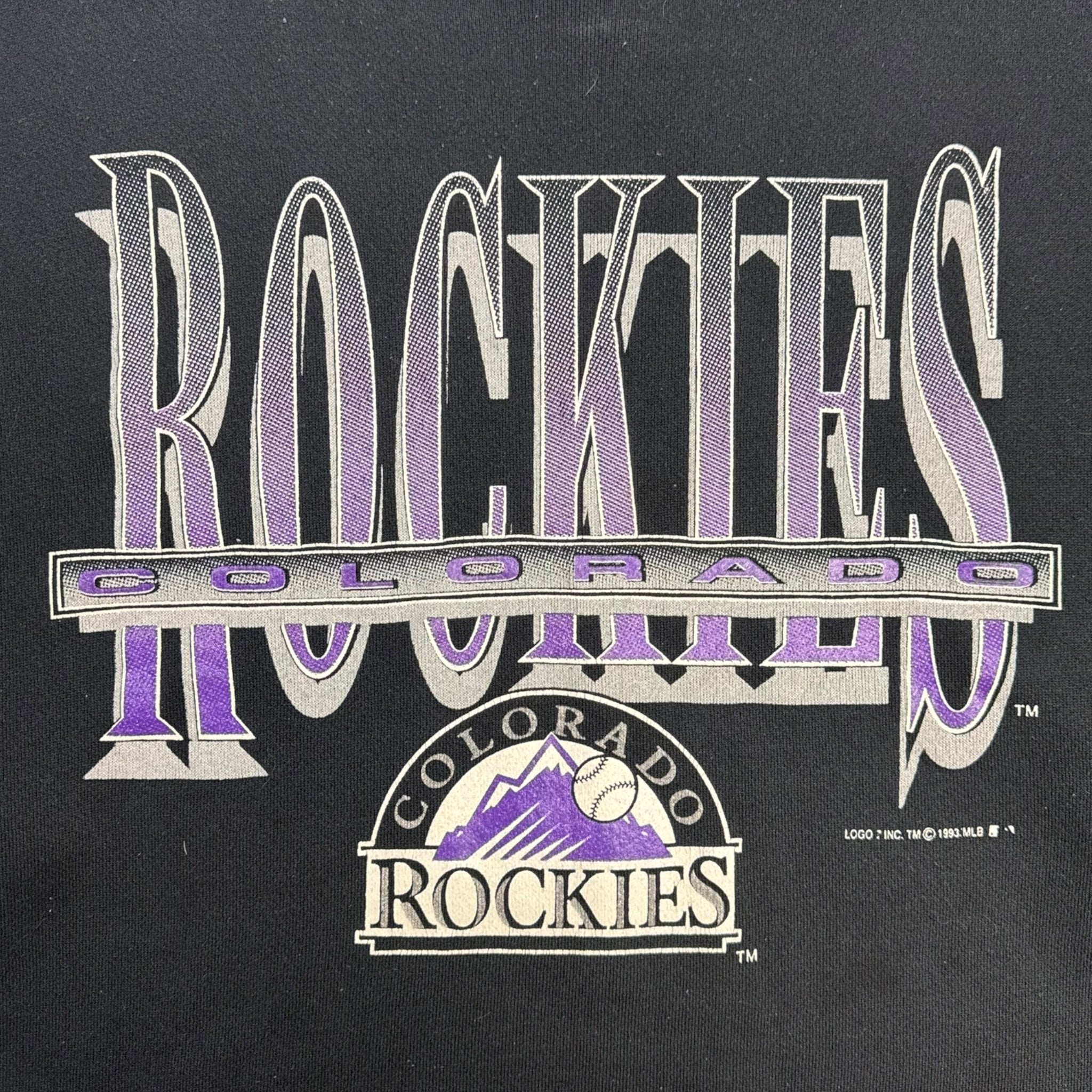 1993 Colorado Rockies 7-Logo MLB Crewneck