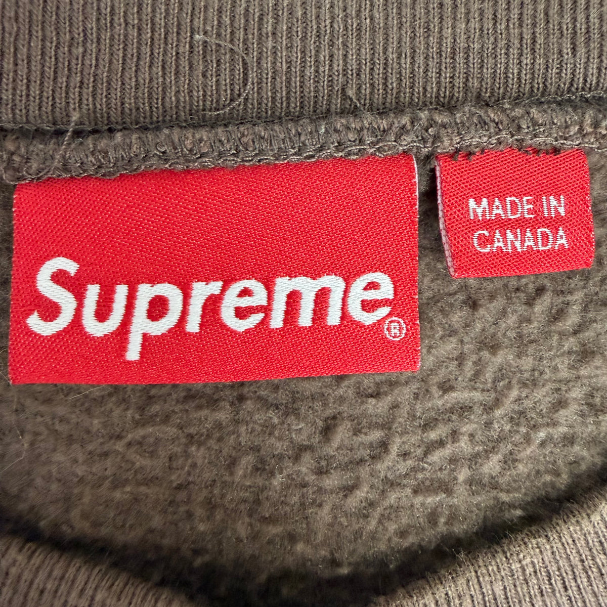 FW22 Supreme Box Logo Crewneck Brown