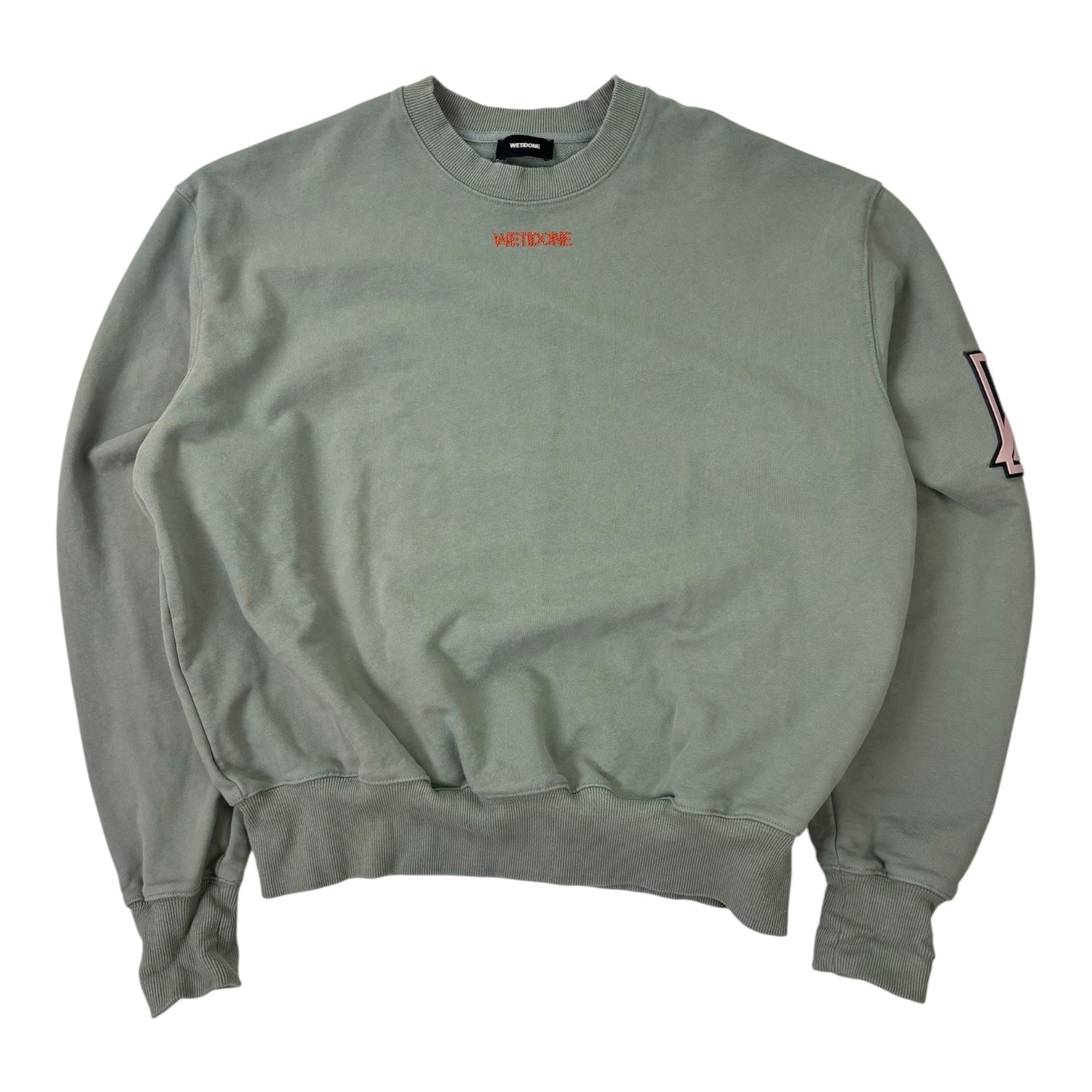 Welldone Rhinestone Logo Crewneck Moss Green