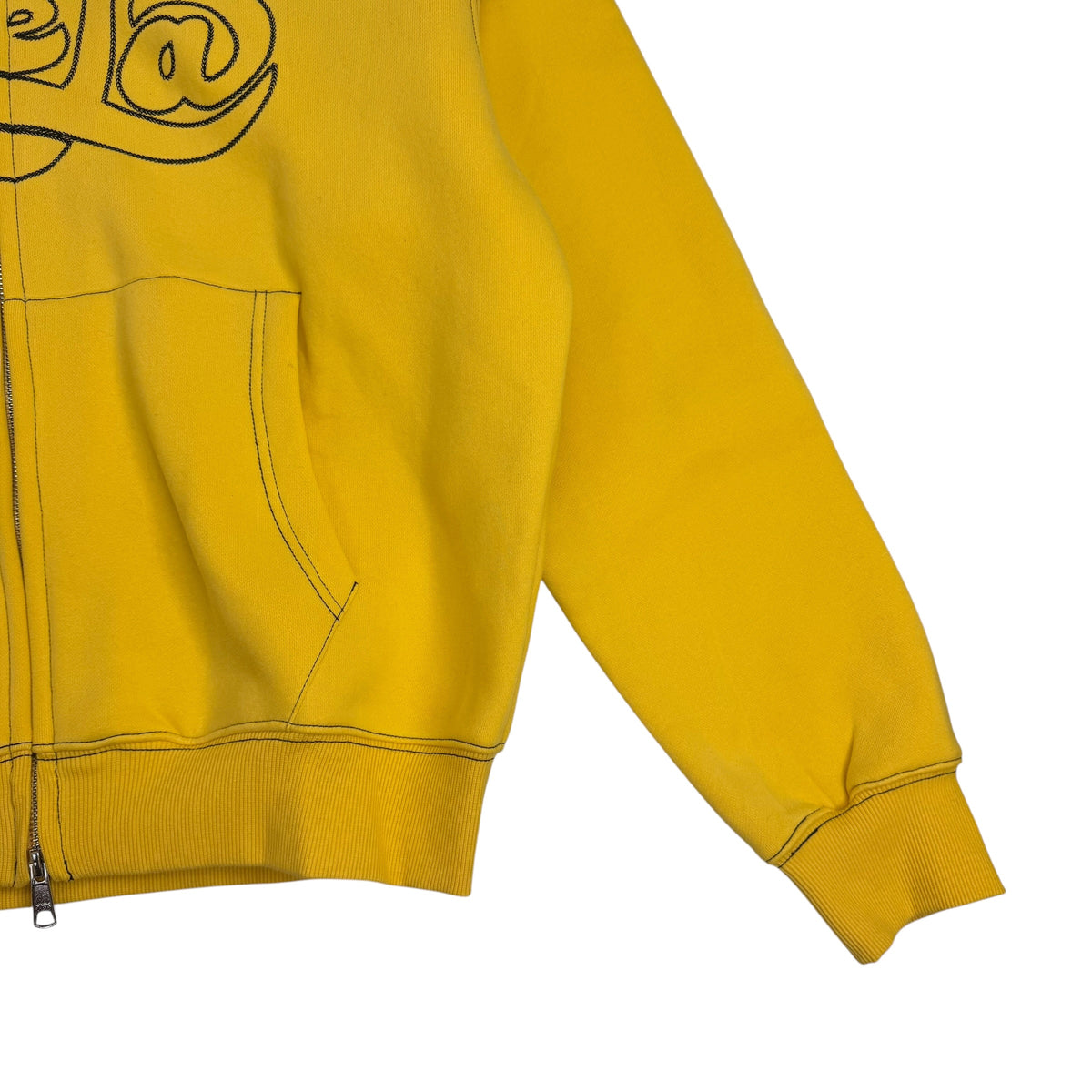 4YE Fela Zip Up Script Hoodie Yellow