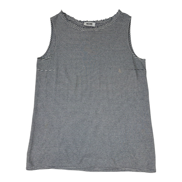(W) Moschino Striped Ruffle-Collar Tank Top