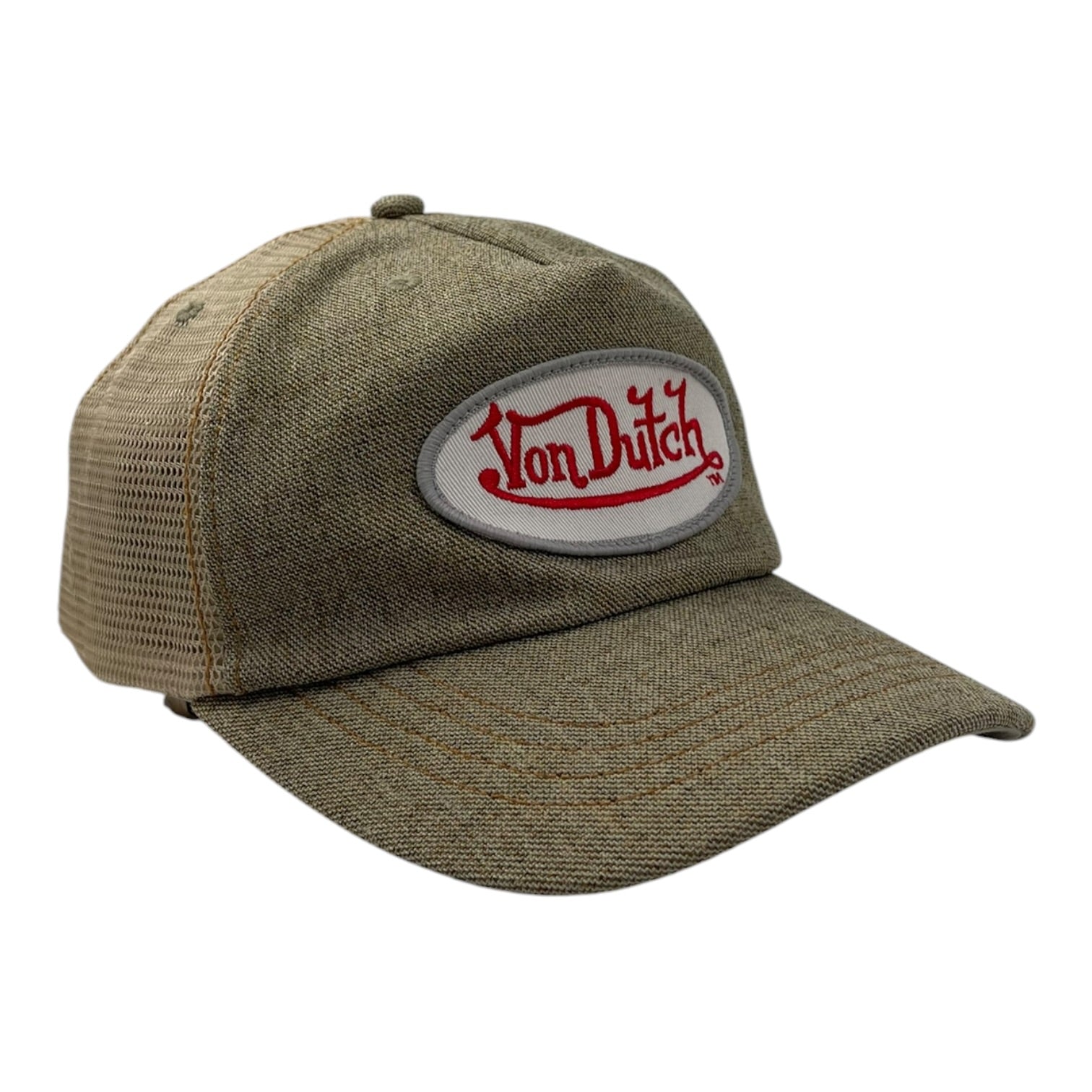 Vintage Y2K Von Dutch Snap Back Hat Tan