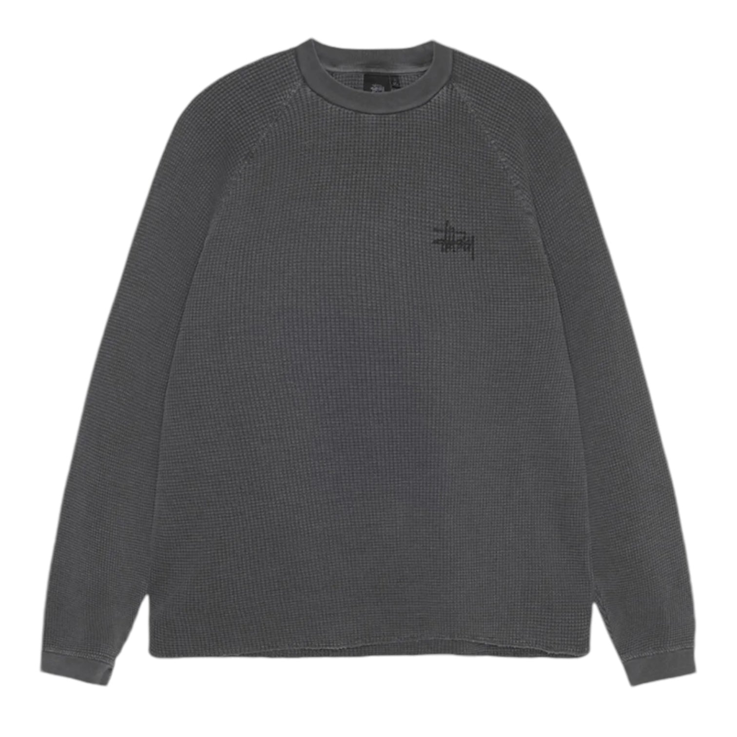 Stussy Raglan Thermal L/S Crewneck Washed Black