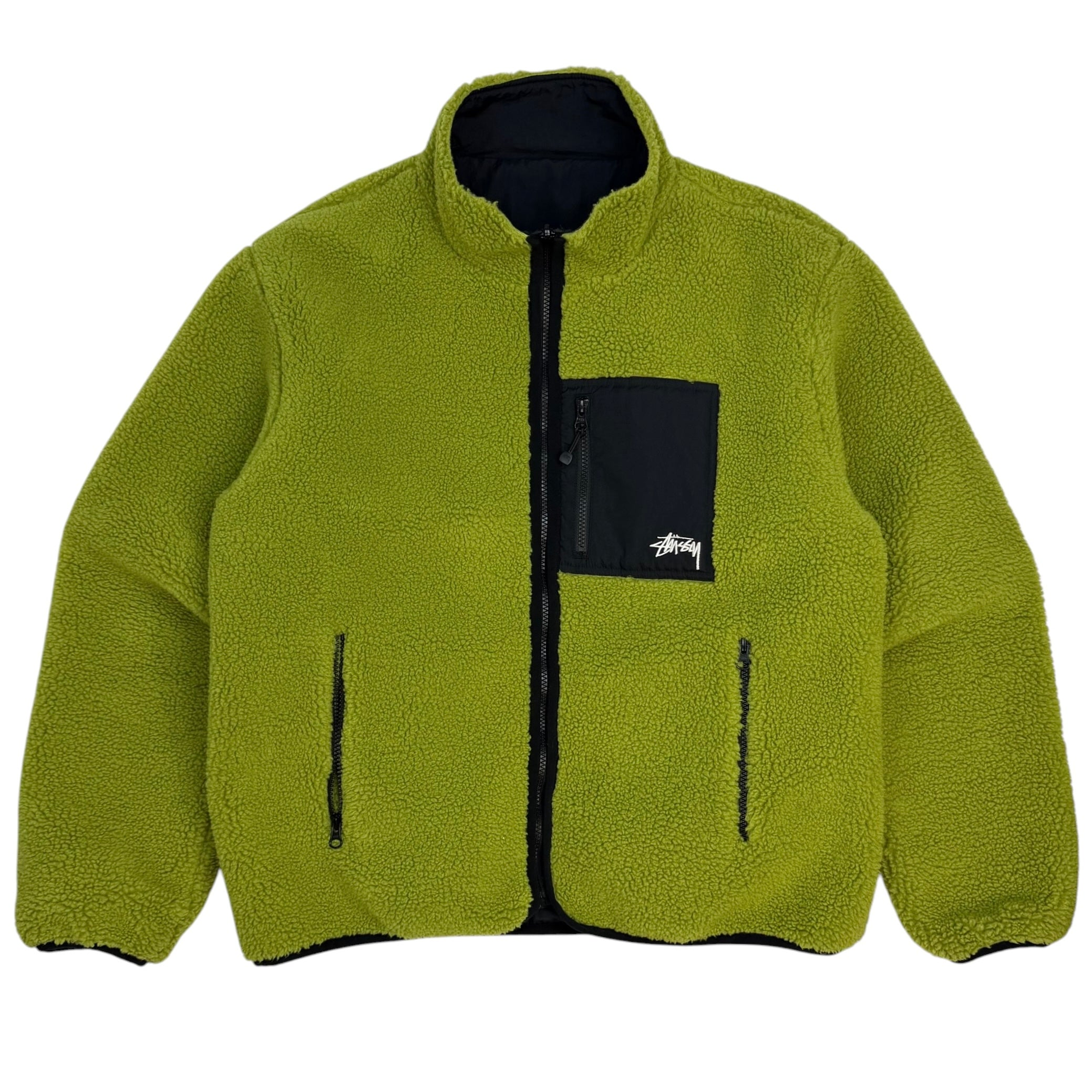 Stussy Sherpa Reversible Jacket Moss Green