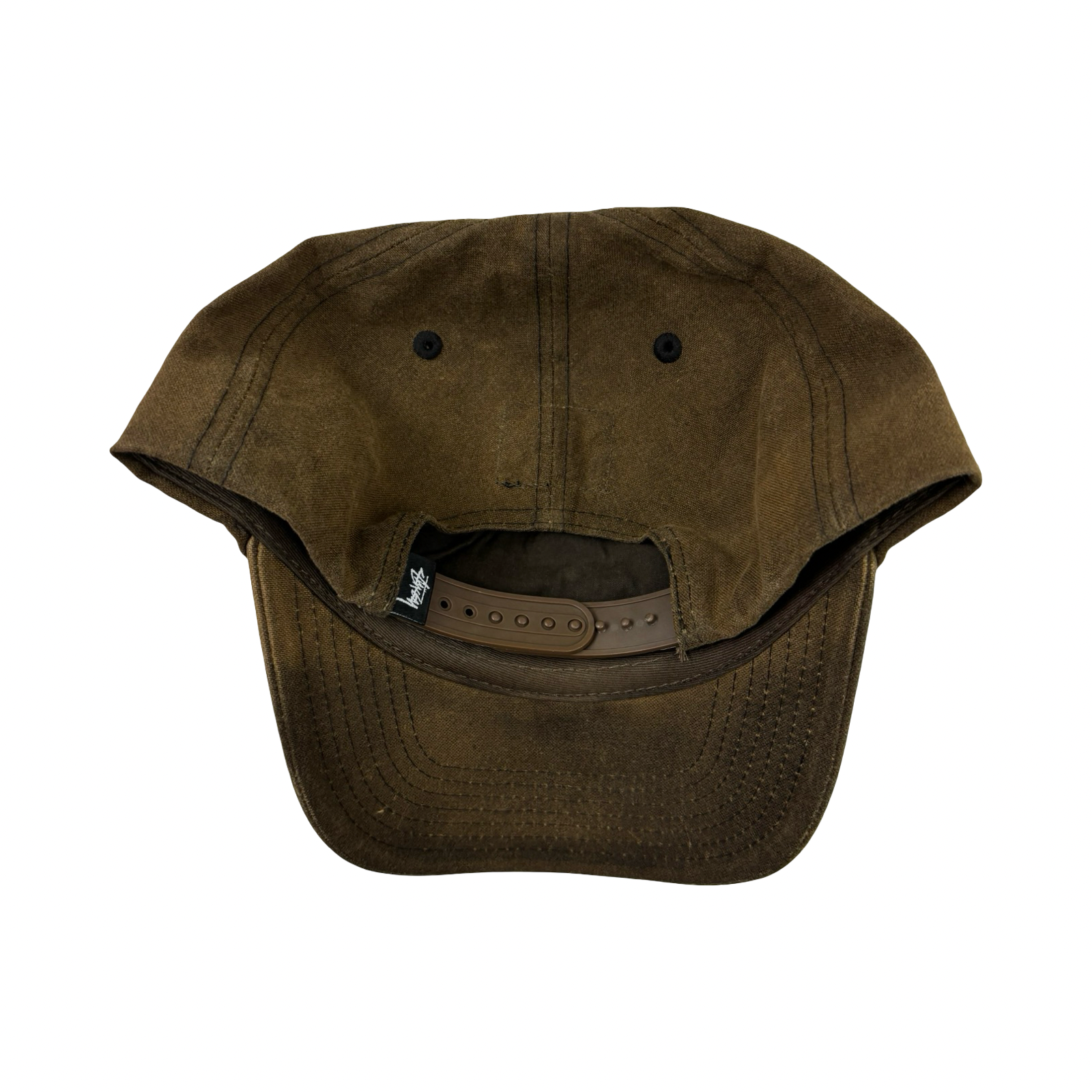 Stussy Mid-Depth Workgear Waxed SnapBack Hat Brown