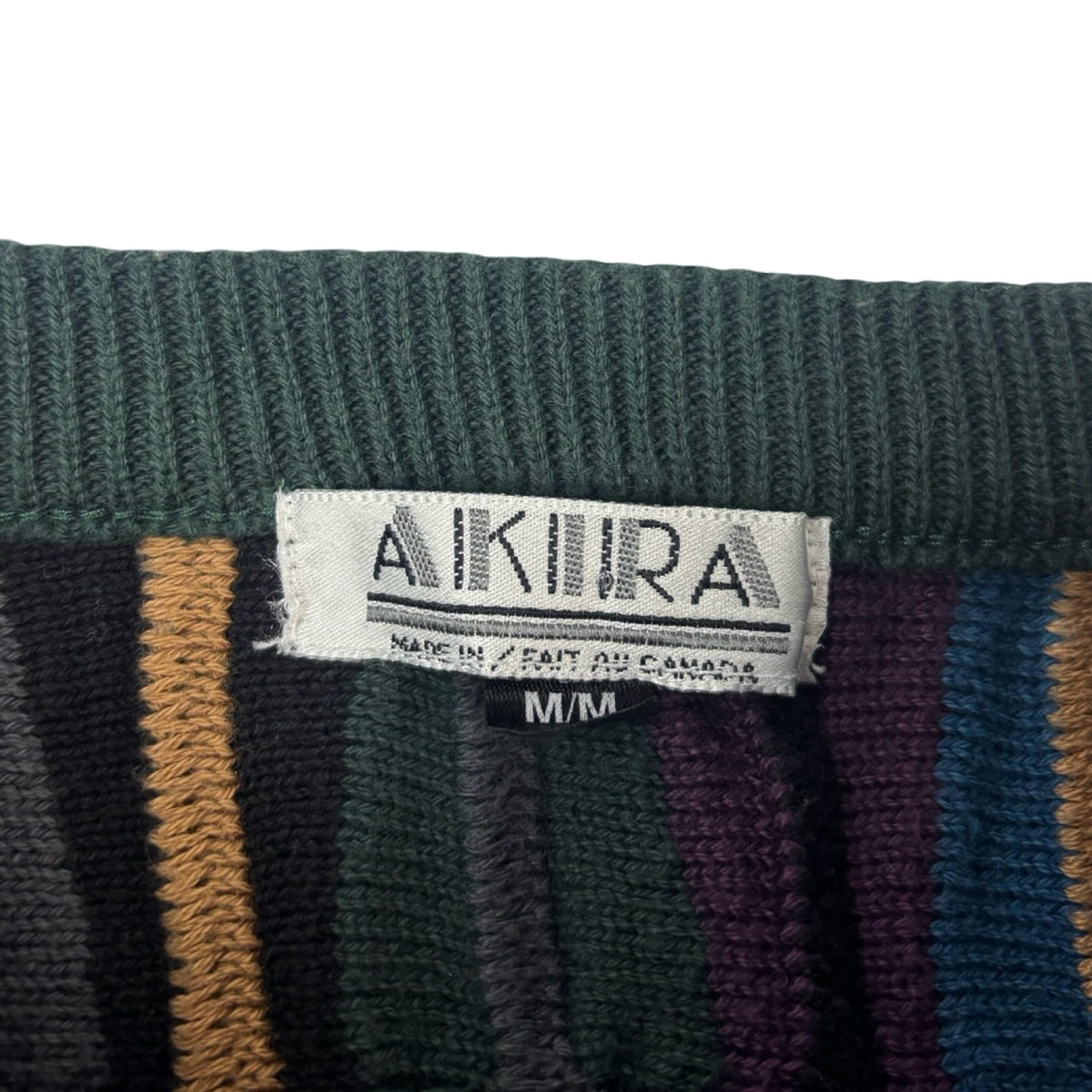 Vintage Akira 3D Knit Sweater Vertical Purple/Brown