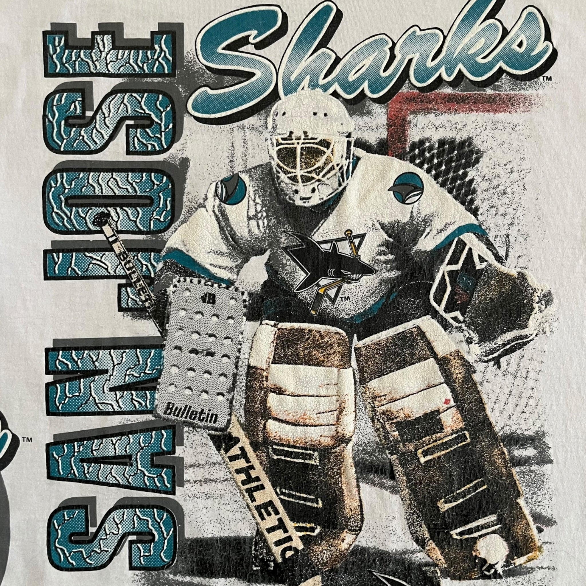 1991 San Jose Sharks Bulletin Athletic AOP T-Shirt