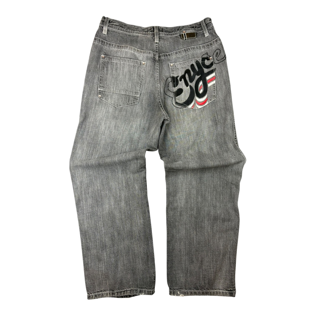 Y2K Enyce Pocket Logo Denim Jeans Grey