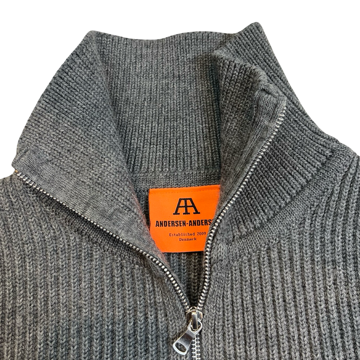 Andersen-Andersen Full-Zip Pockets Knit Cardigan Grey