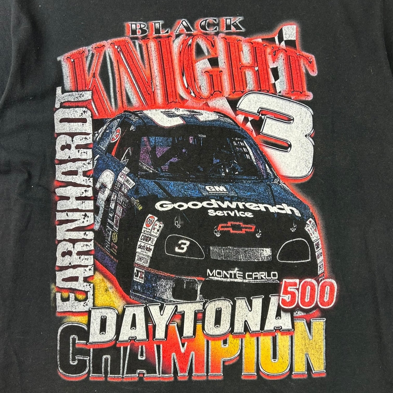 Vintage Black Knight Dale Earnhardt Daytona Championship T-Shirt Black