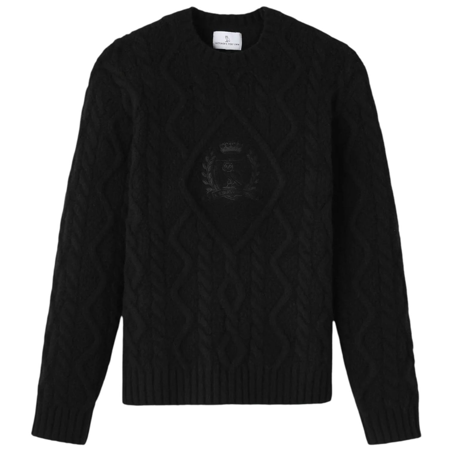 OVO Cableknit Crest Sweater Black