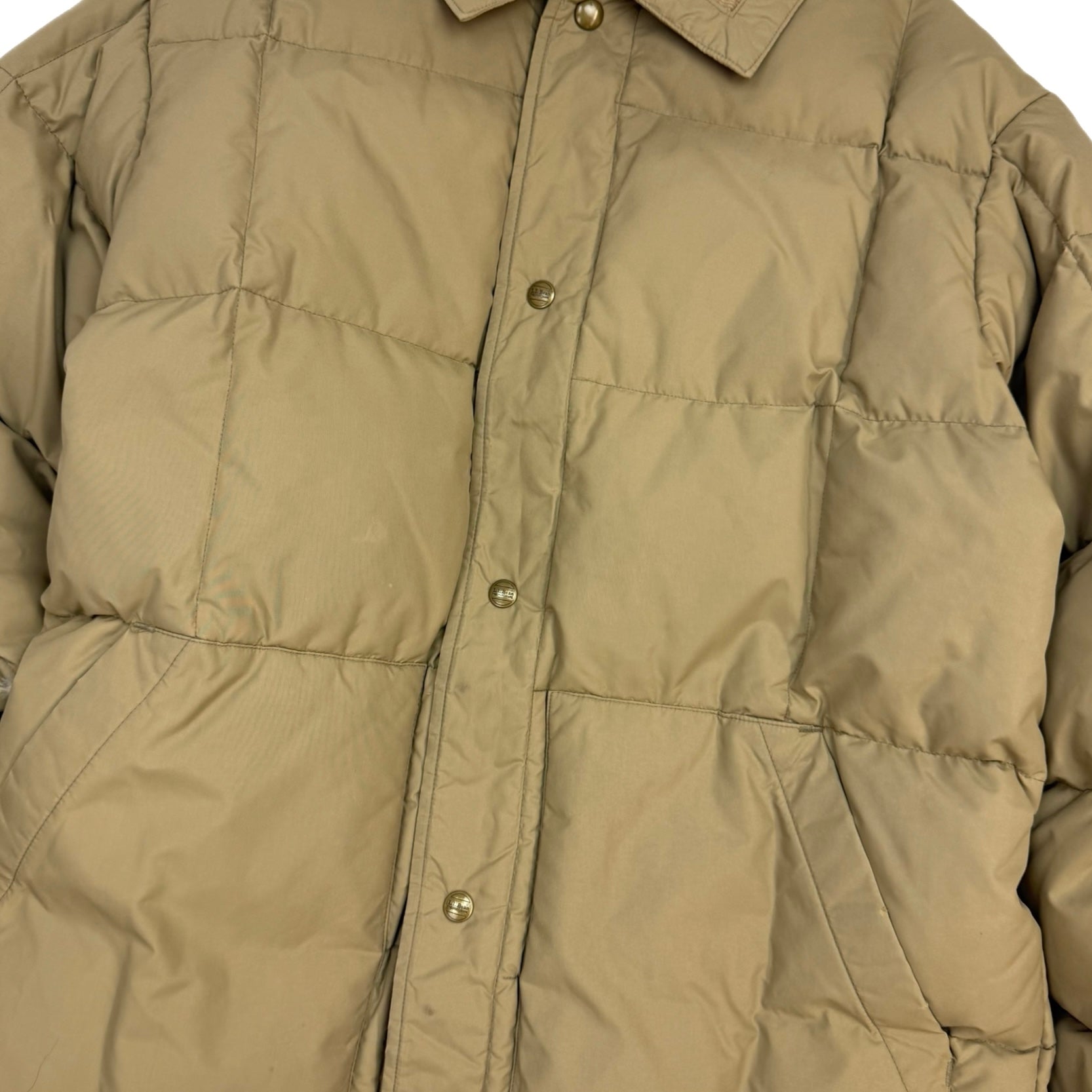 Vintage 1980s L.L. Bean Down Puffer Jacket Beige