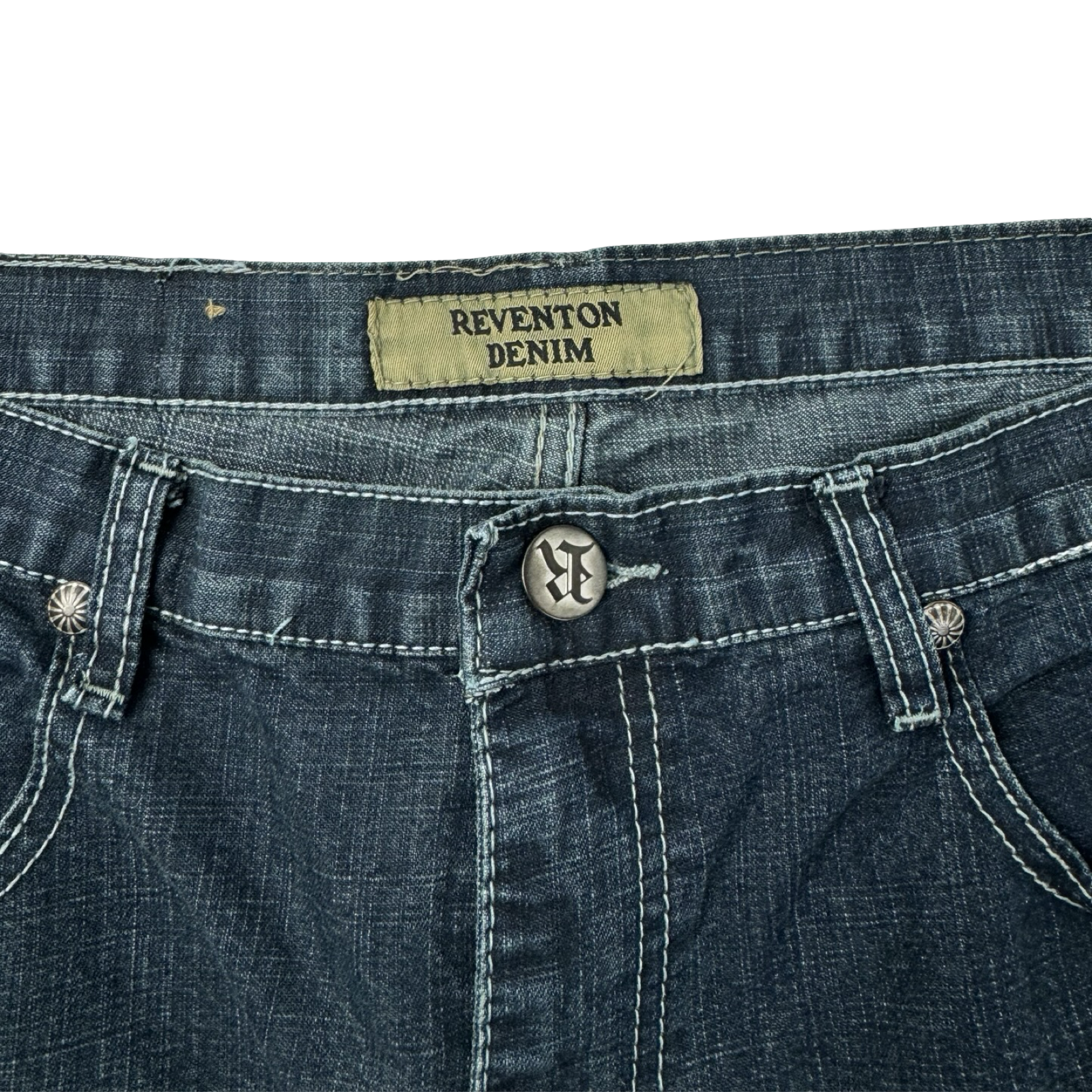 Vintage Y2K Reventon Denim Shorts Dark Wash