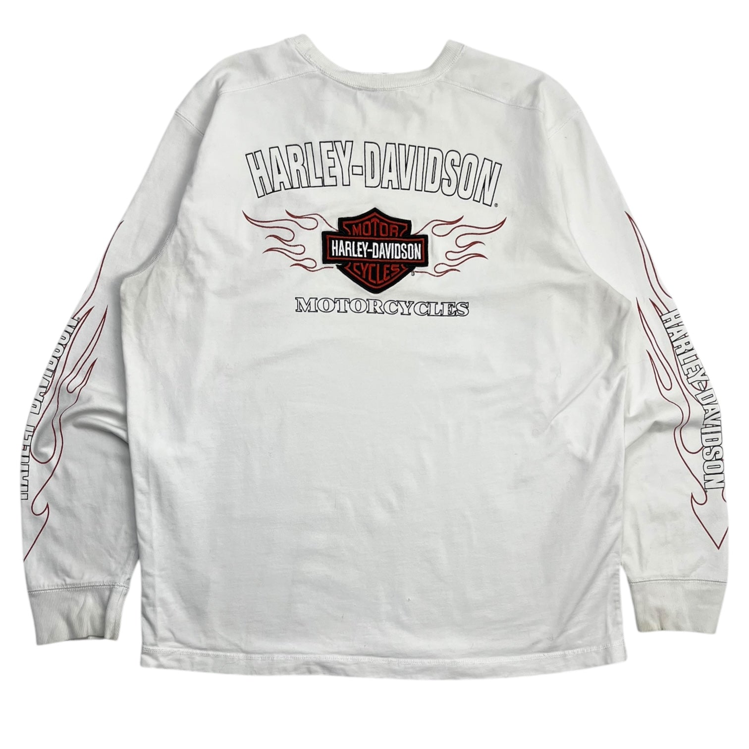 Vintage Harley Davidson Flame Sleeve Long Sleeve T-Shirt