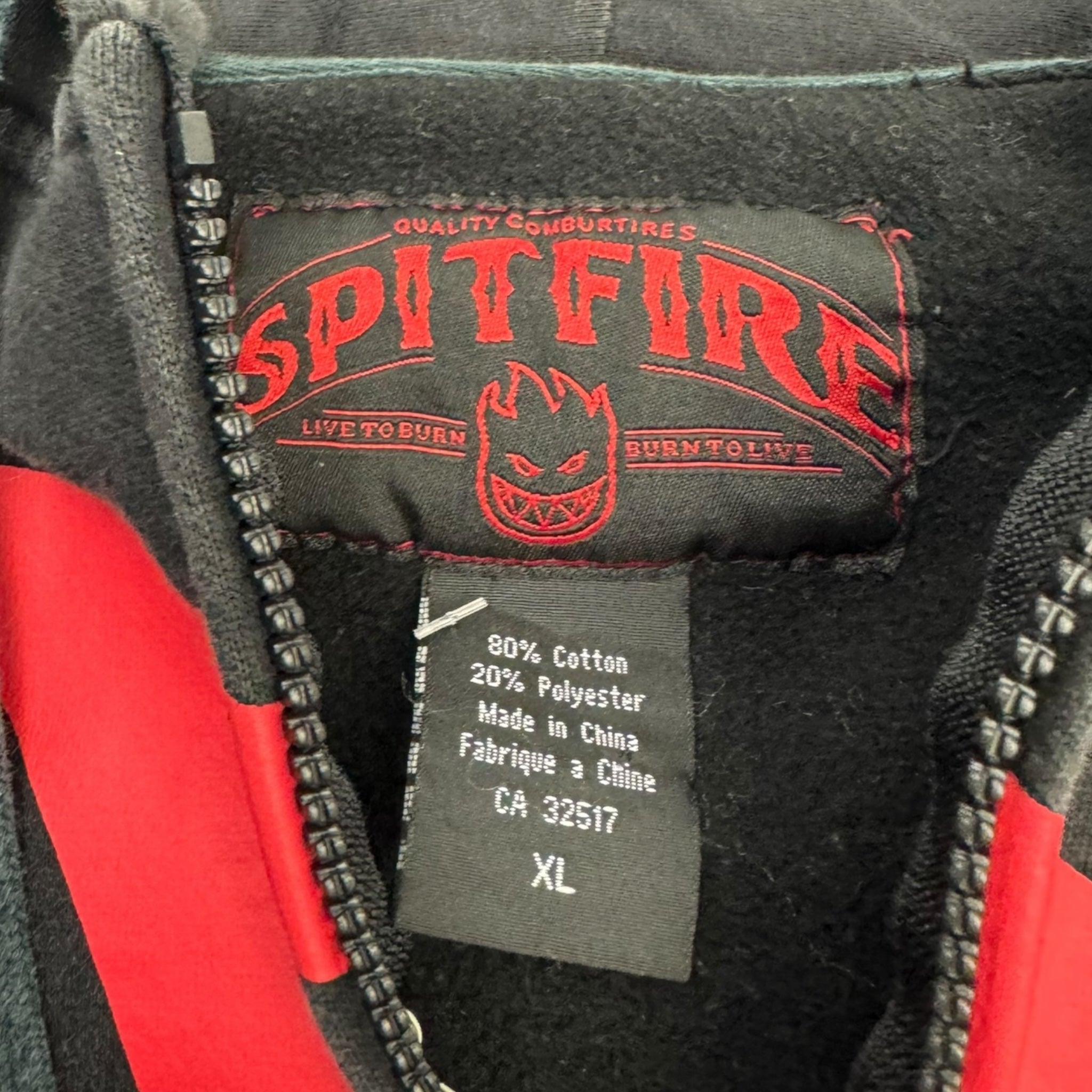 Vintage Spitfire Wheels Zip Up Skate Hoodie