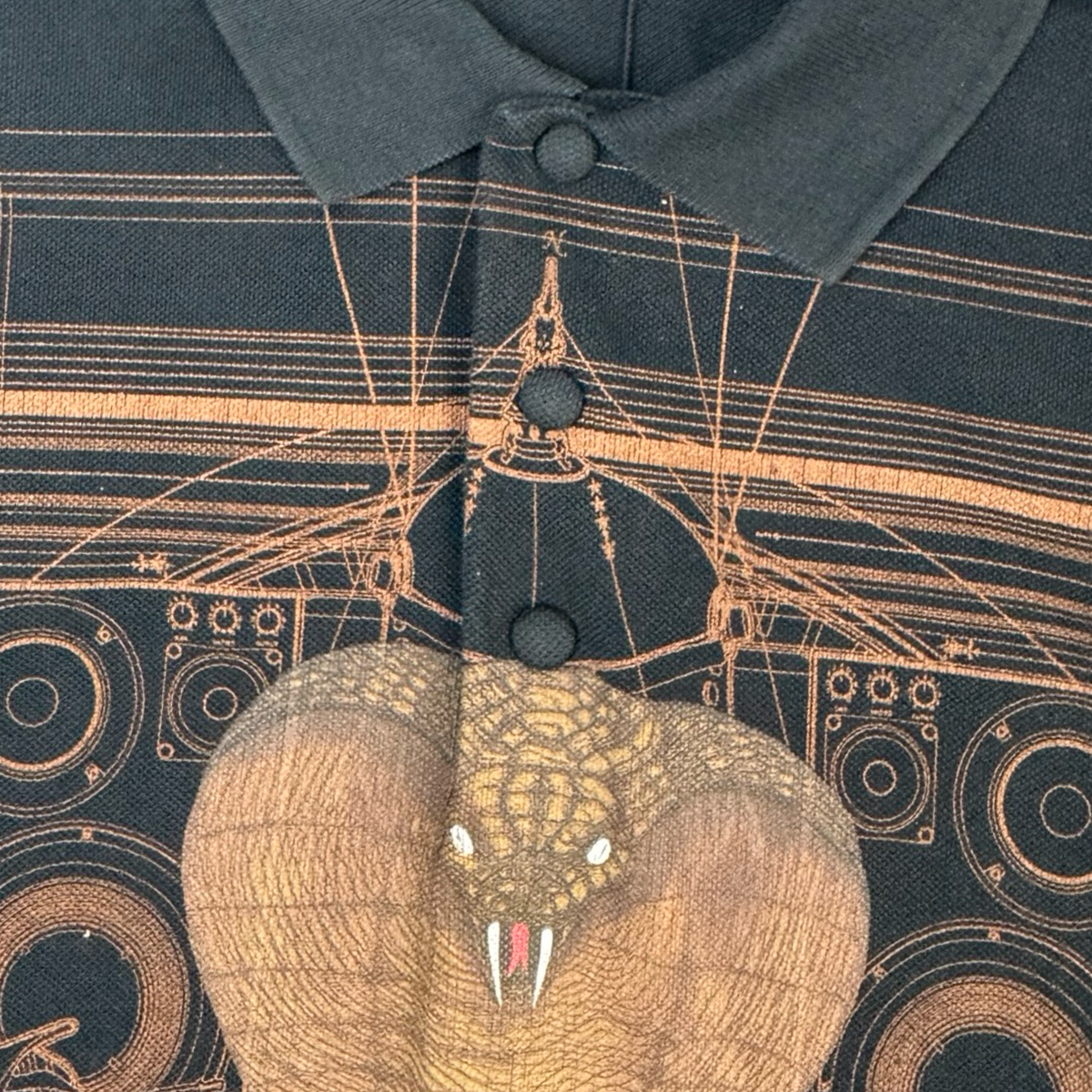 AW16 Givenchy Black Cobra Polo Shirt