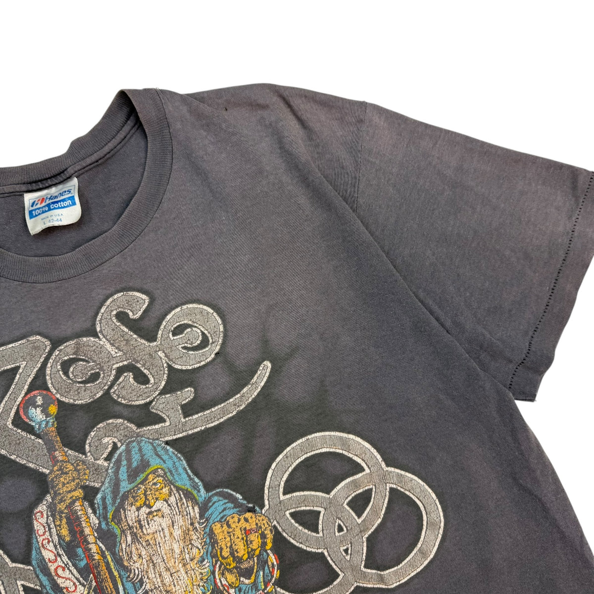 1989 Led Zeppelin Zoso Wizard Tee Faded Grey