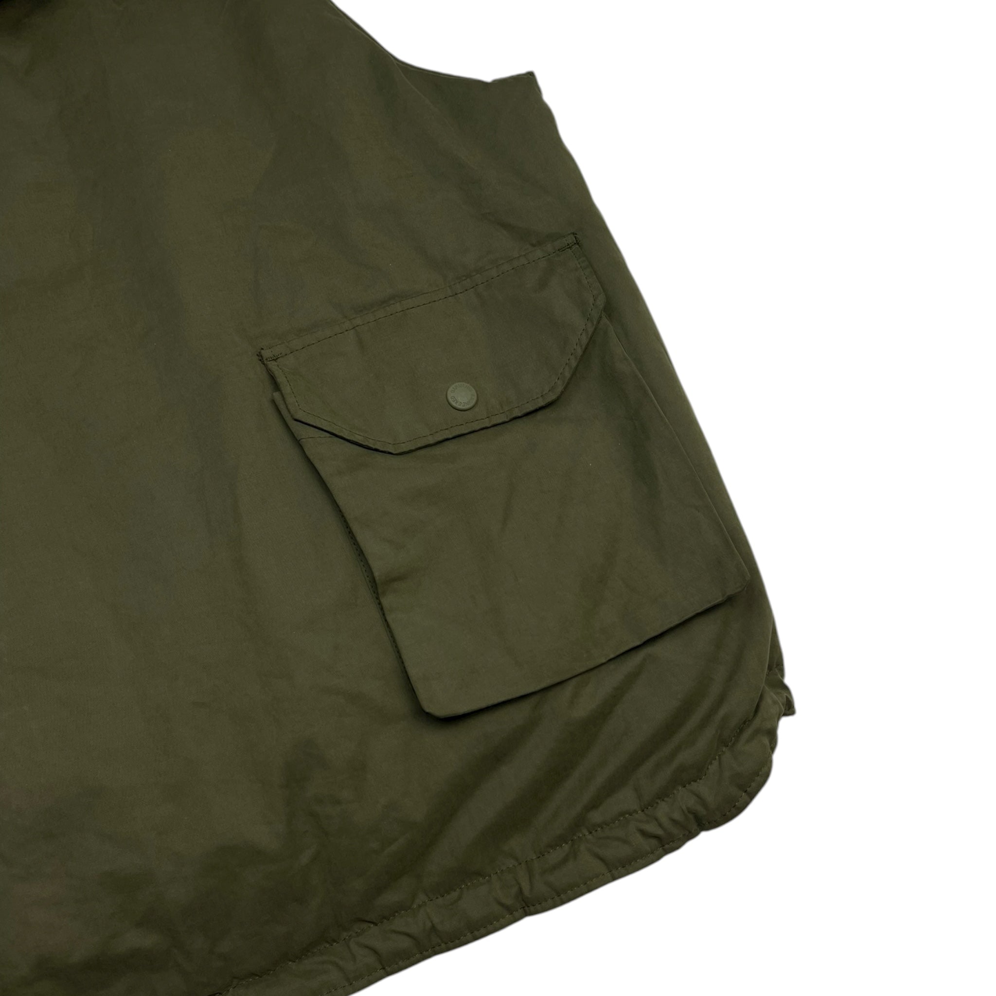 Engineered Garments Cargo Hooded Vest Olive Green