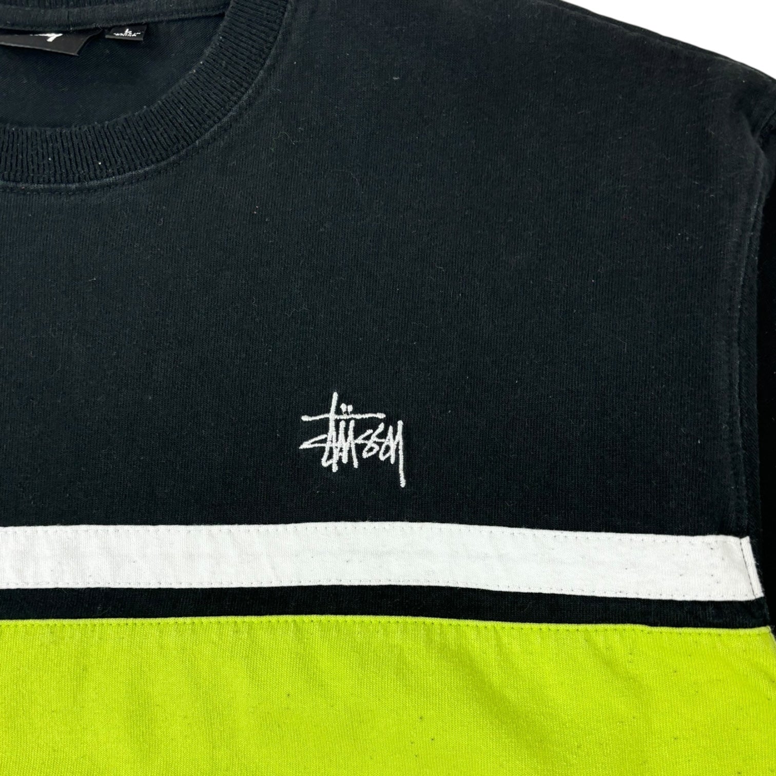 Stussy Color Block Long-Sleeve Crewneck Black/Yellow