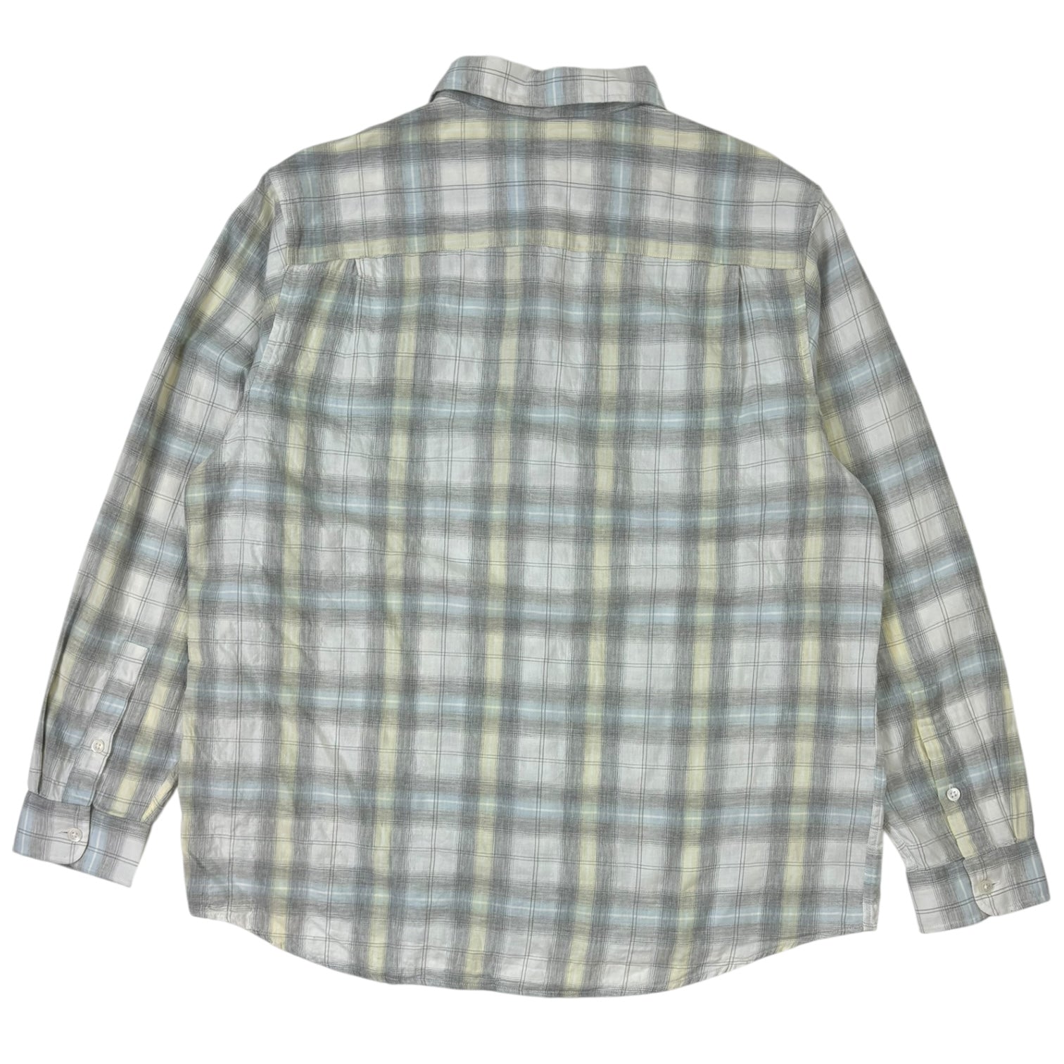 Stussy Beach Plaid Button-Up Shirt Off-White