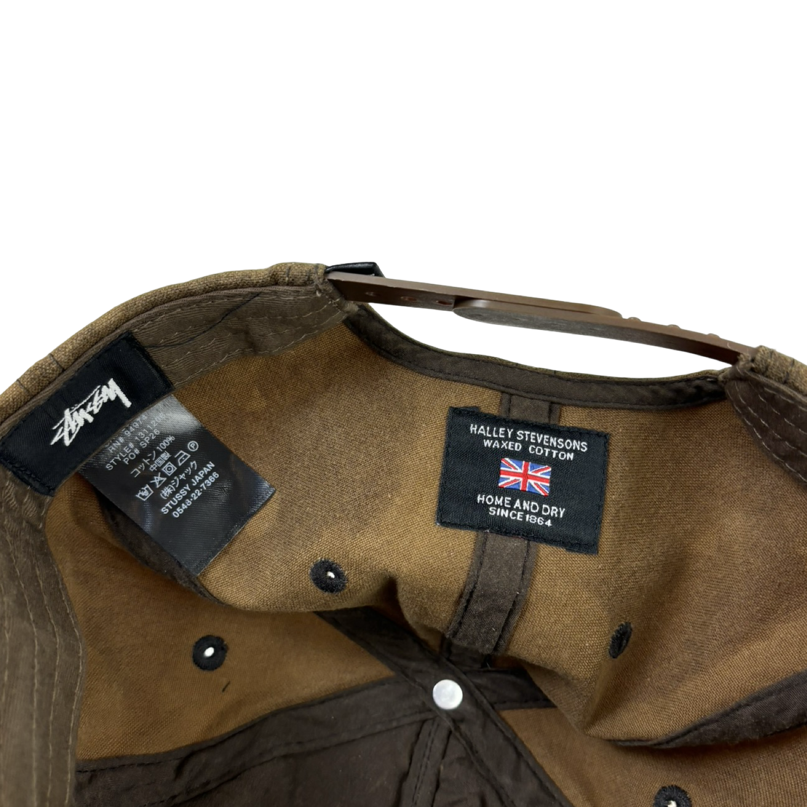 Stussy Mid-Depth Workgear Waxed SnapBack Hat Brown