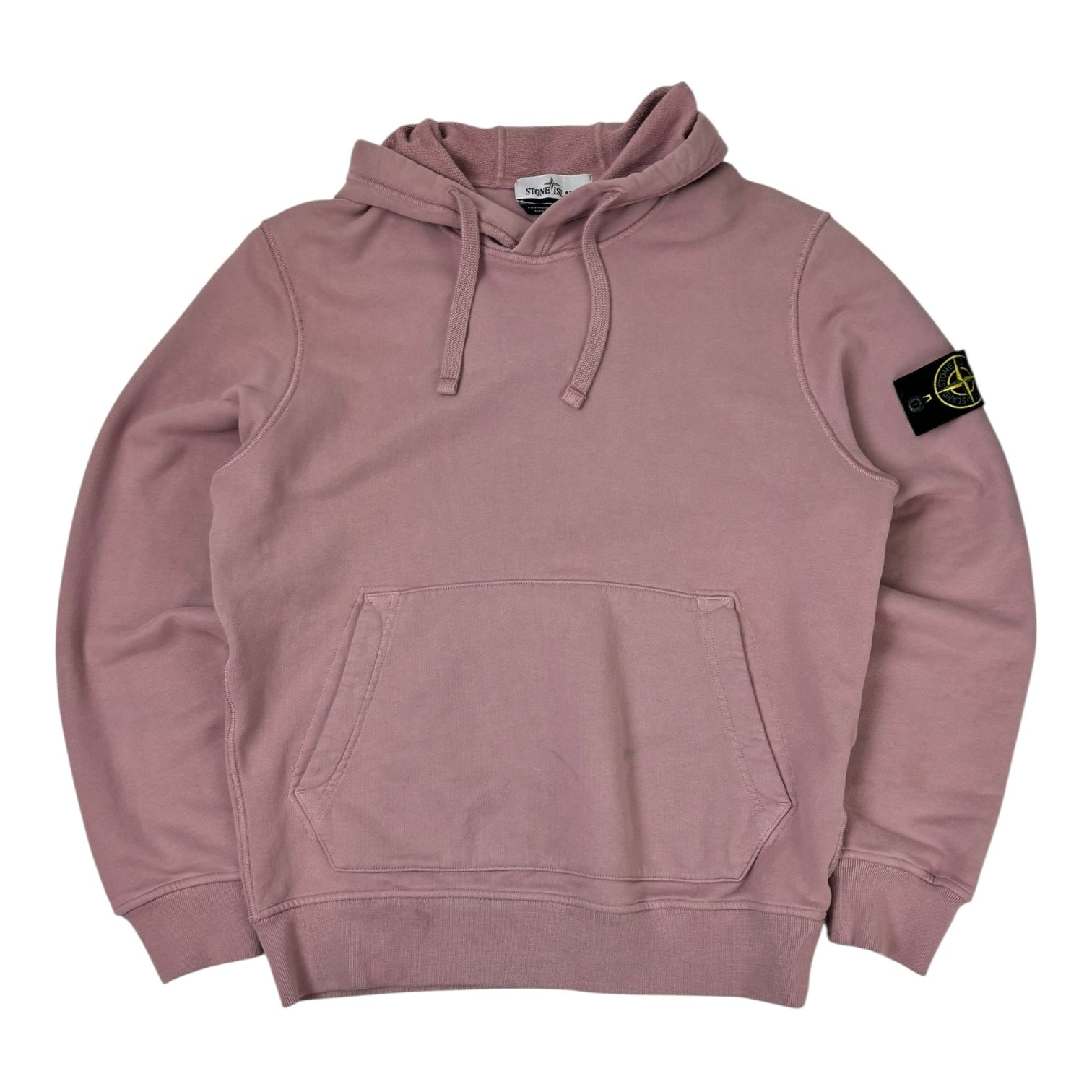 Stone Island Brushed Cotton Fleece Hoodie Pink