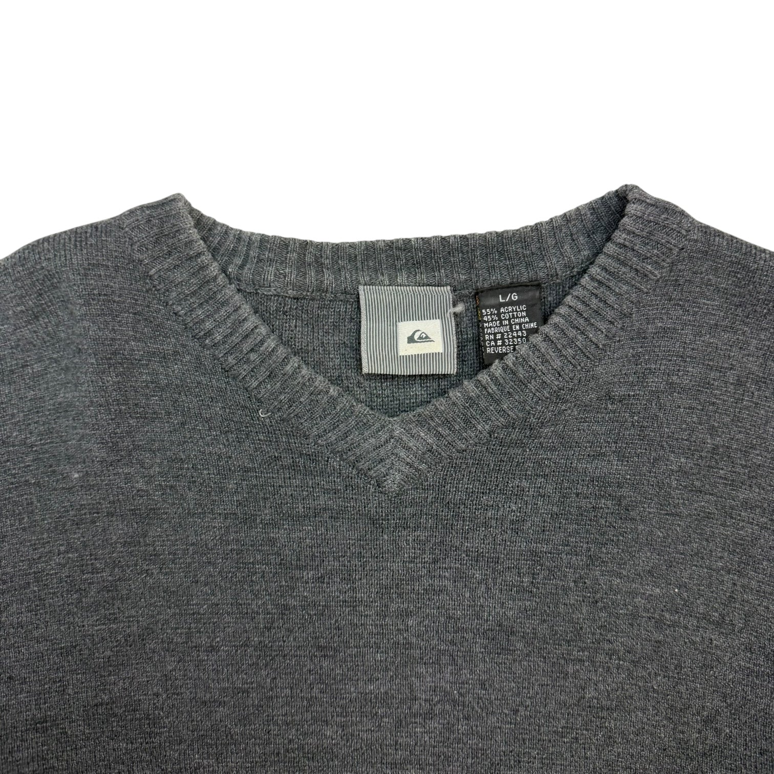 Vintage Quicksilver V Neck Sweater Grey