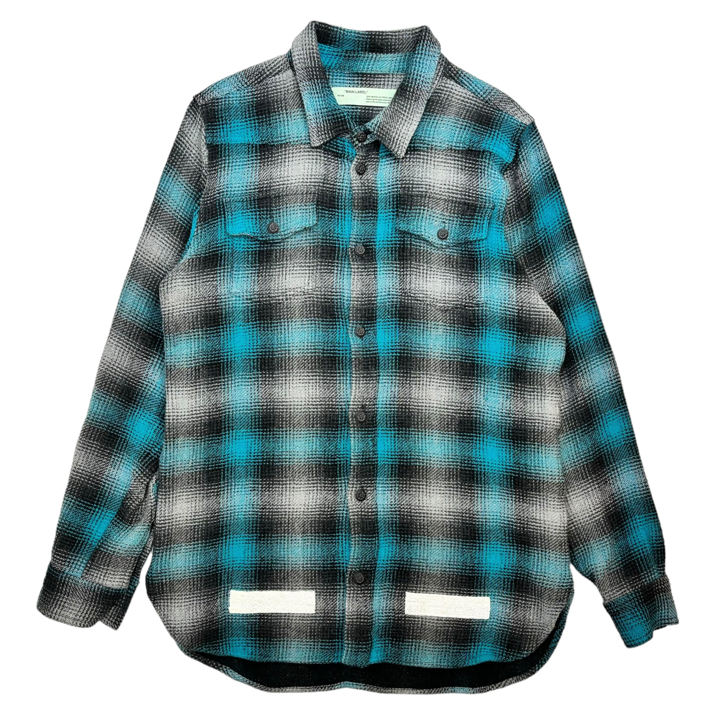 Off-White Brushed Flannel Blue