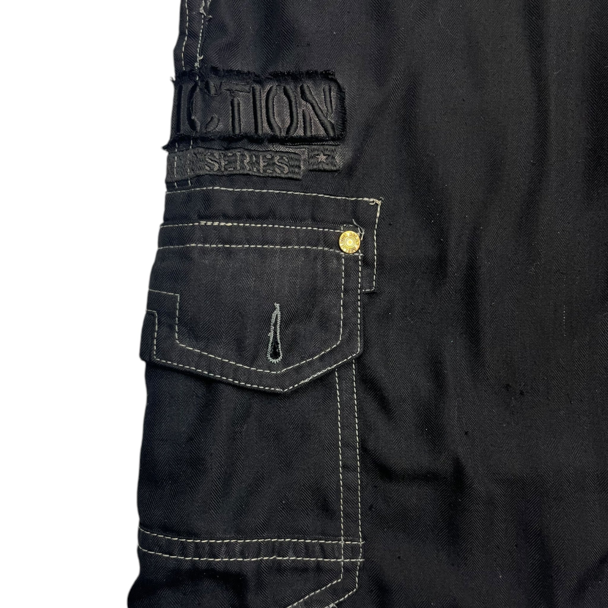 Affliction Contrast Stitch Cargo Shorts Black