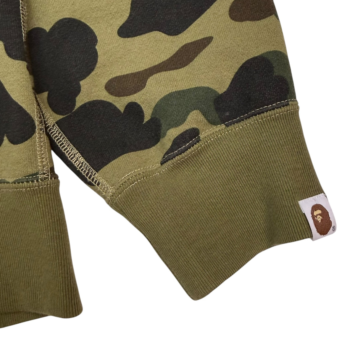 A Bathing Ape BAPE 1st Camo Full Zip Shark Hoodie Green