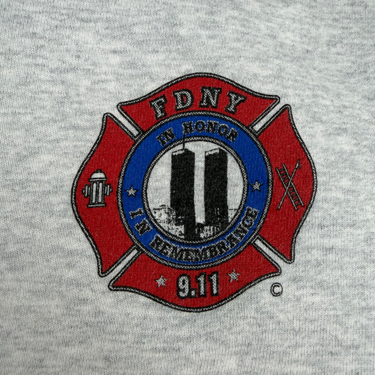 Vintage FDNY 9/11 In Remembrance Crewneck Heather Grey