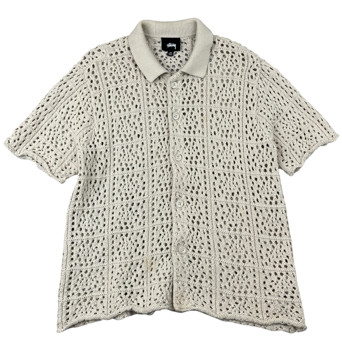 Stussy Crochet Button-Up Shirt Cream