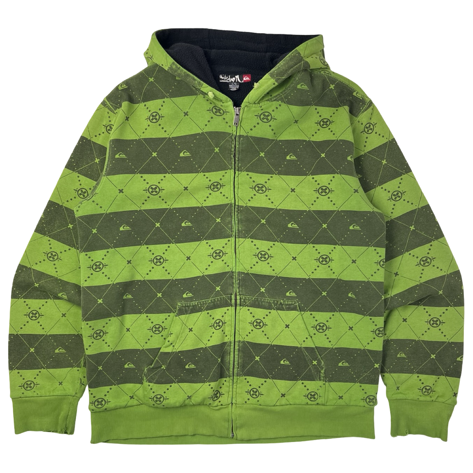 Vintage Y2K Quiksilver Striped Lined Hoodie