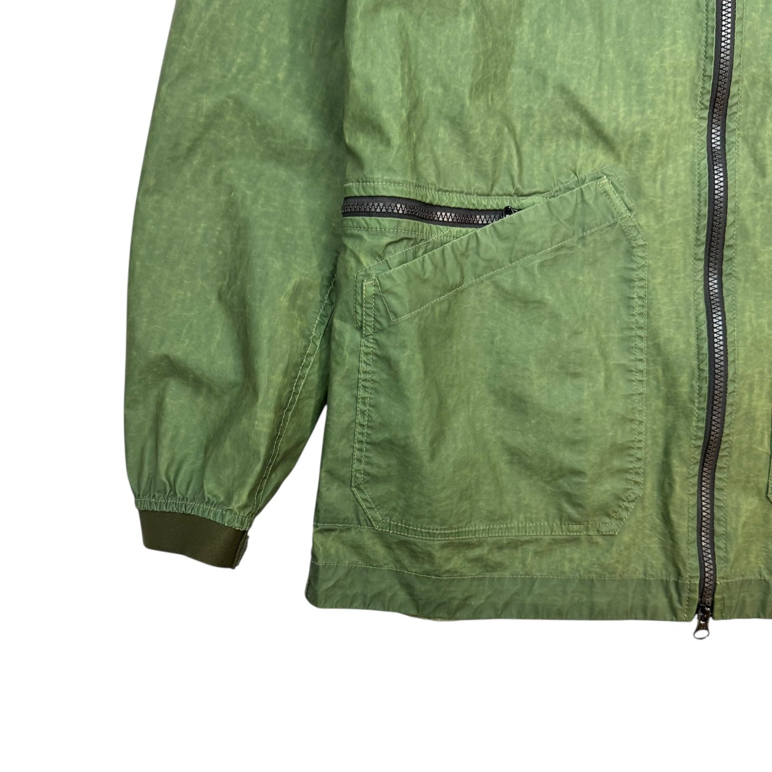 Stone Island Aggressive Gommato Hooded Jacket Green