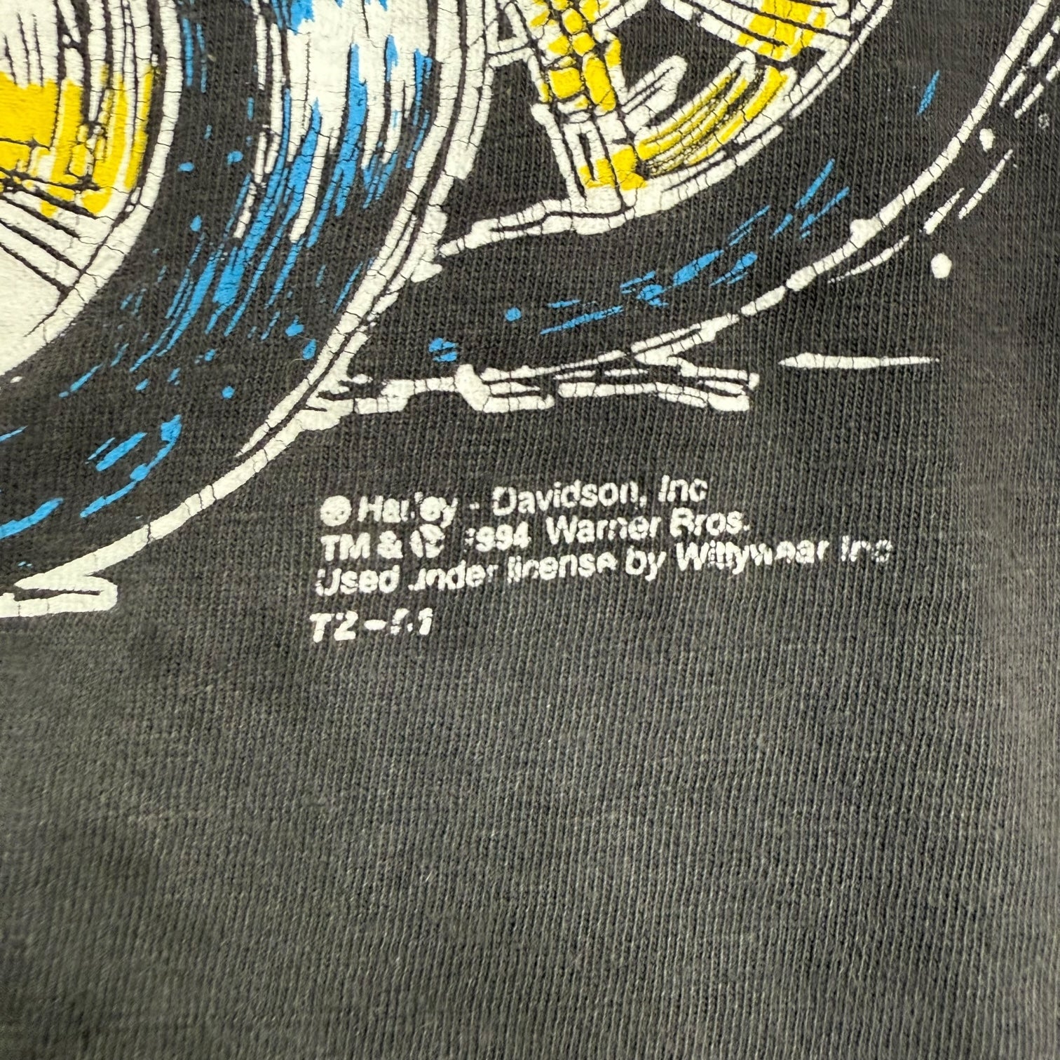 1994 Harley Davidson Tasmanian Devil Tee Faded Black